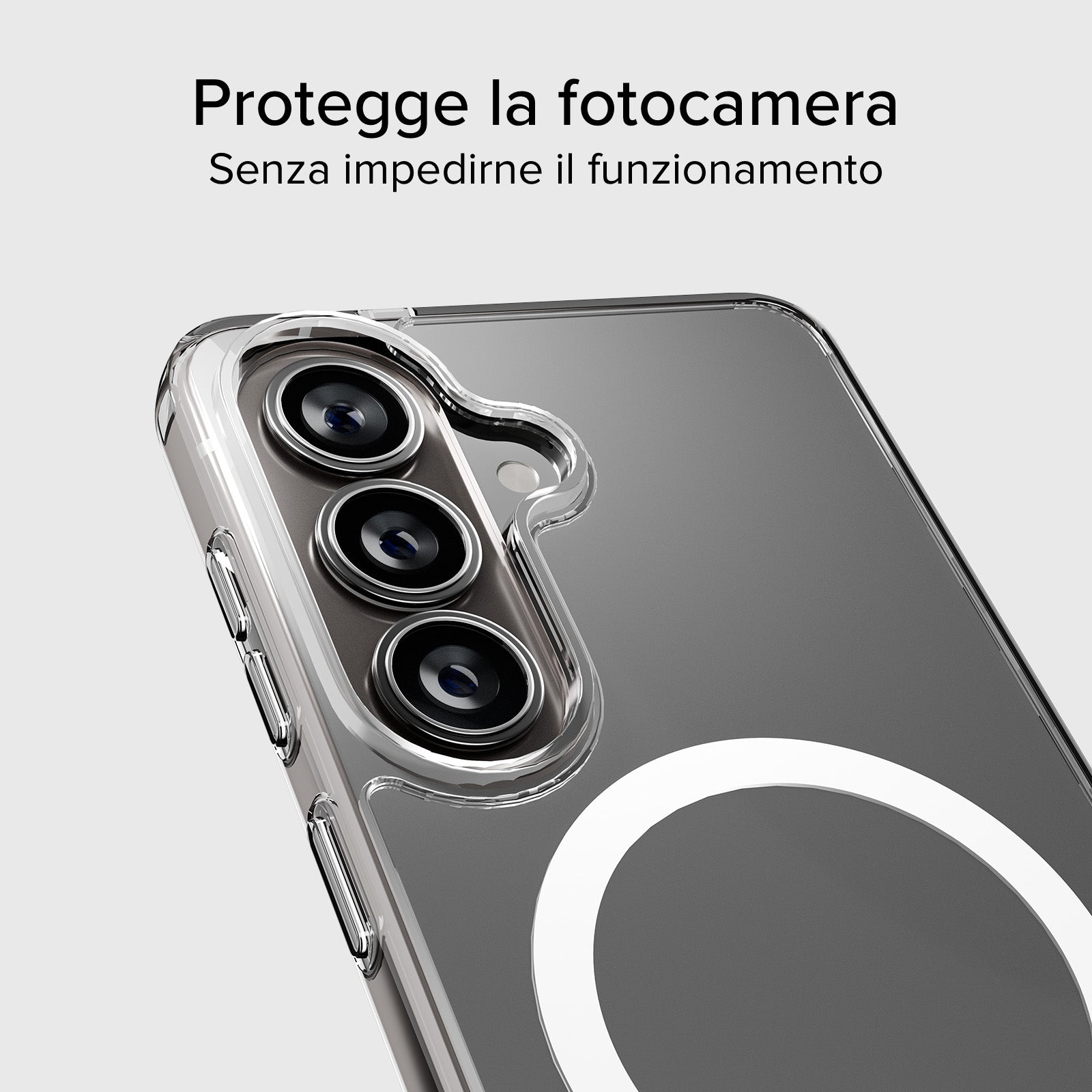 Coque rigide transparente compatible avec la recharge magnétique sans fil pour Samsung S26