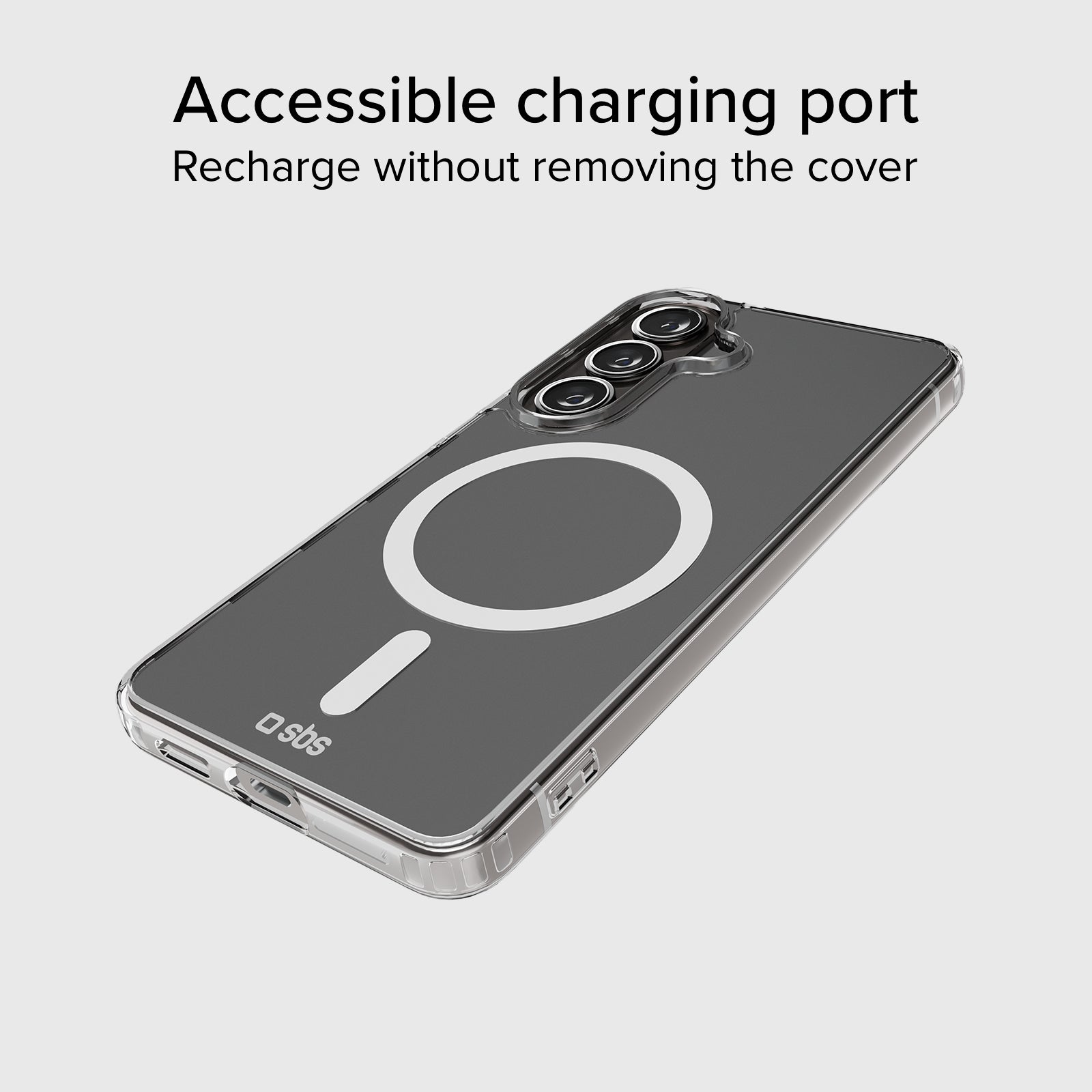 Coque rigide transparente compatible avec la recharge magnétique sans fil pour Samsung S26