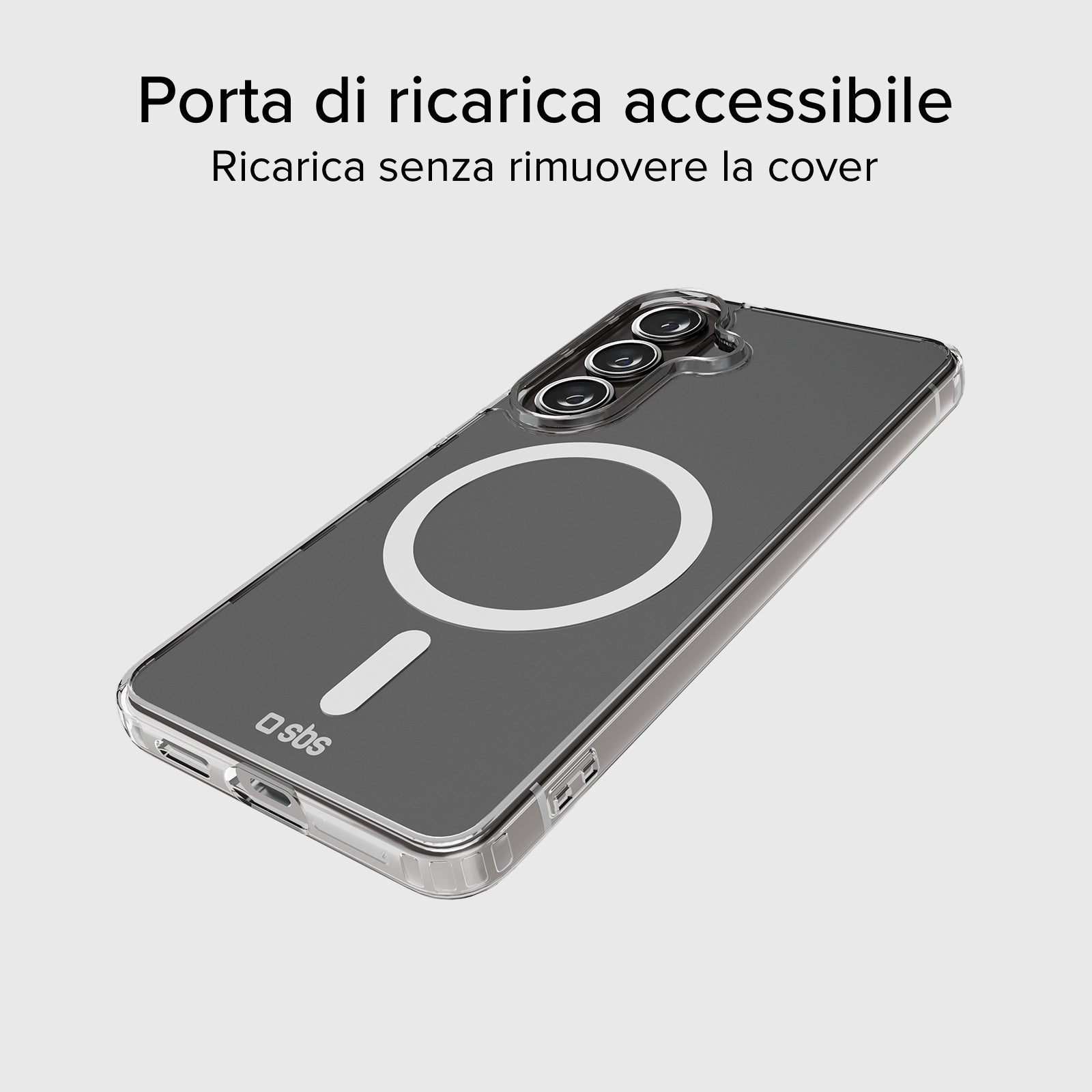 Transparente, feste Hülle, kompatibel mit magnetischer, kabelloser Aufladung für Samsung S26