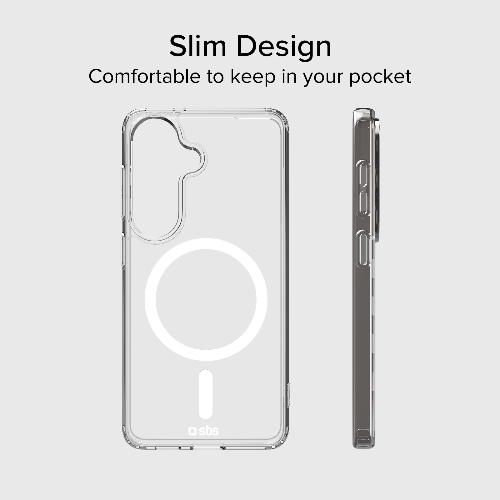 Coque rigide transparente compatible avec la recharge magnétique sans fil pour Samsung S26