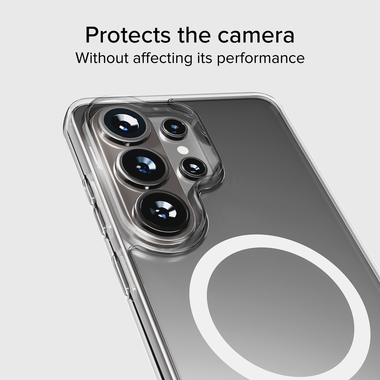 Coque rigide transparente compatible avec la recharge magnétique sans fil pour Samsung S26 Ultra