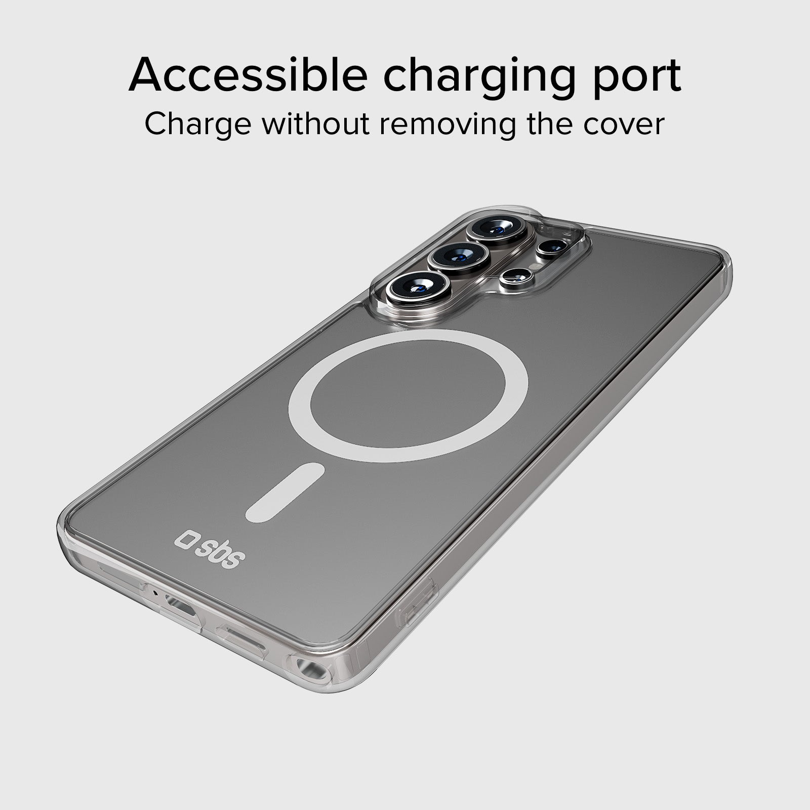 Coque rigide transparente compatible avec la recharge magnétique sans fil pour Samsung S26 Ultra