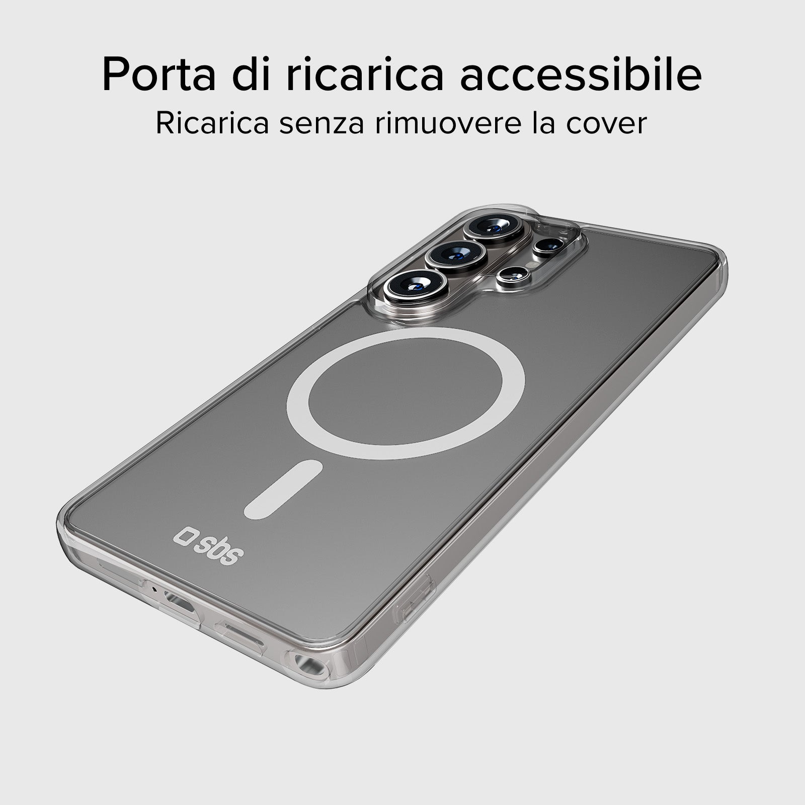Coque rigide transparente compatible avec la recharge magnétique sans fil pour Samsung S26 Ultra