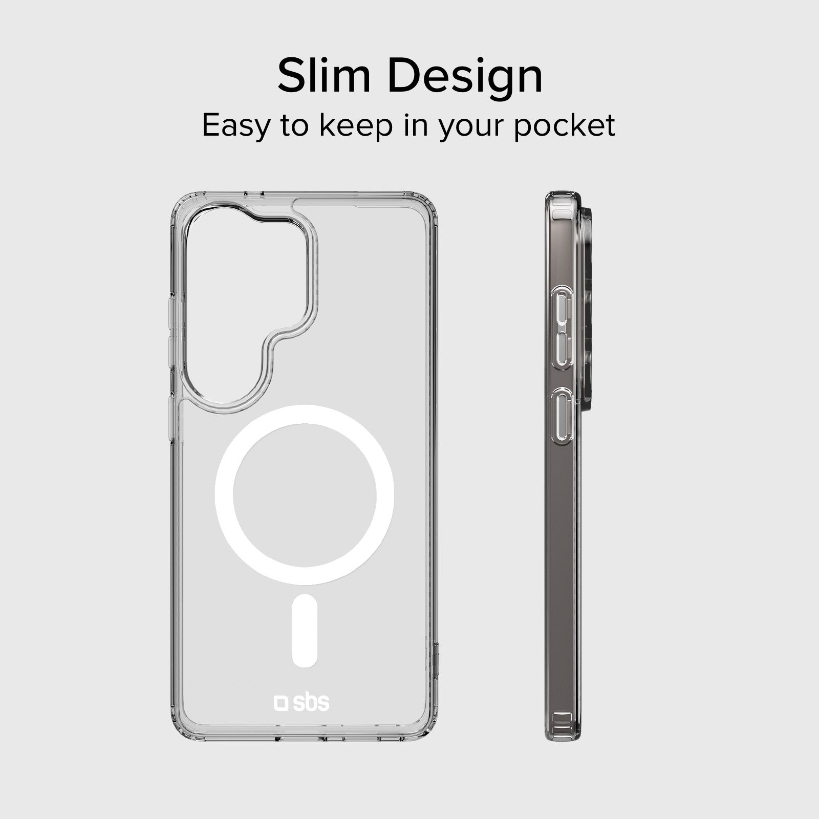 Coque rigide transparente compatible avec la recharge magnétique sans fil pour Samsung S26 Ultra