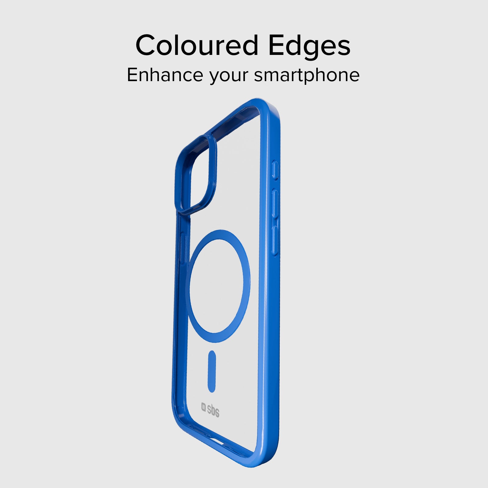 Cover for iPhone 15 with coloured edges compatible with MagSafe charging