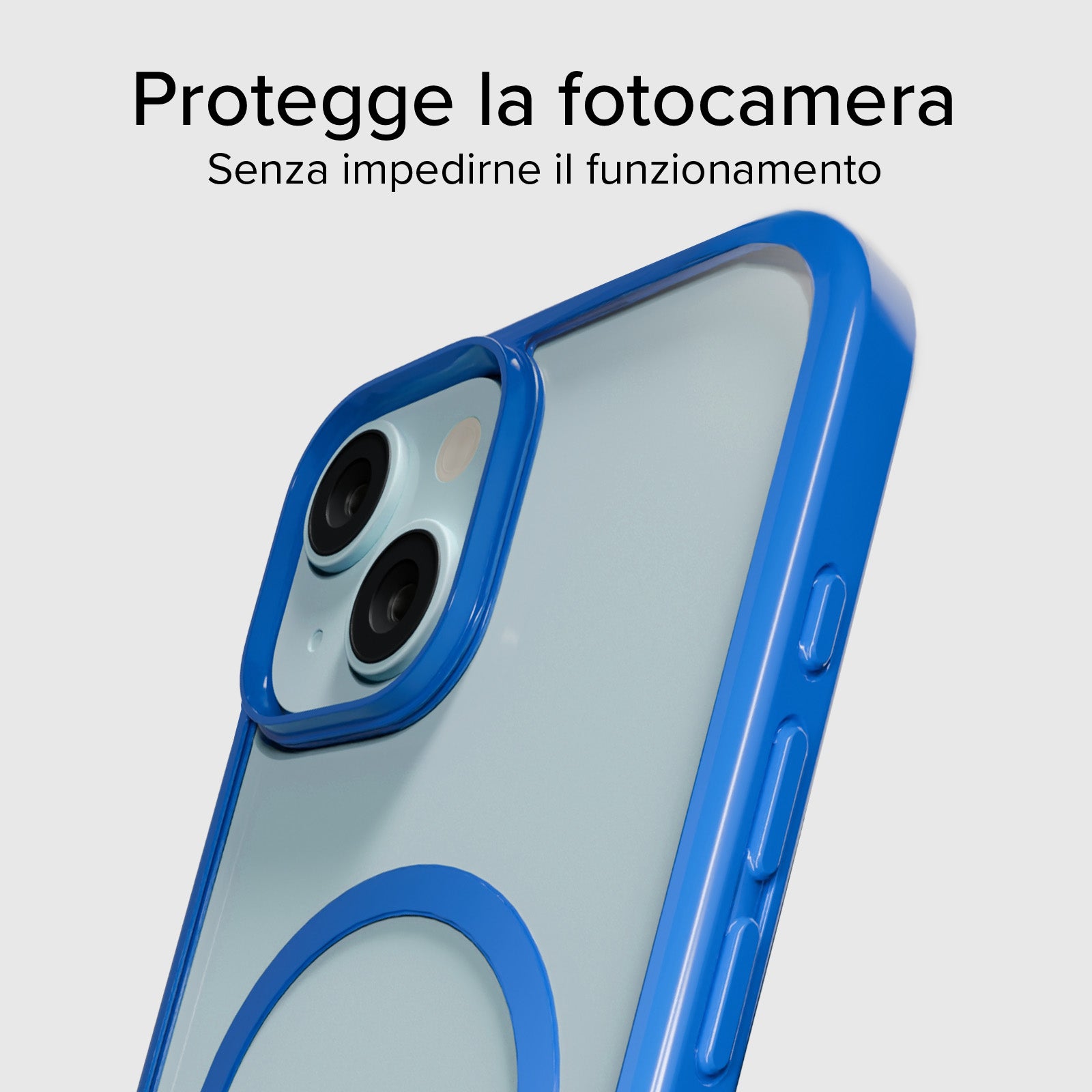 Cover for iPhone 15 with coloured edges compatible with MagSafe charging
