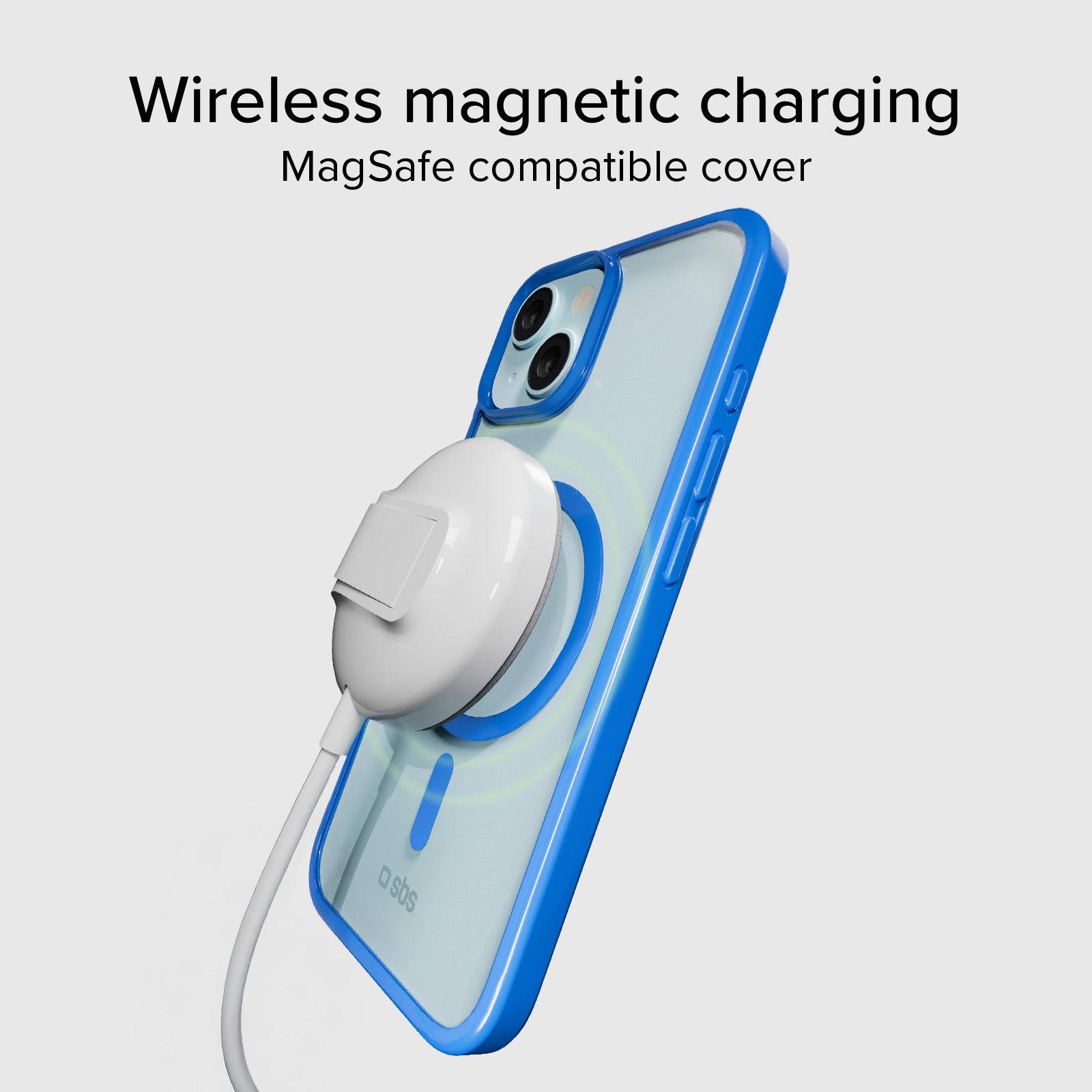 Cover for iPhone 15 with coloured edges compatible with MagSafe charging