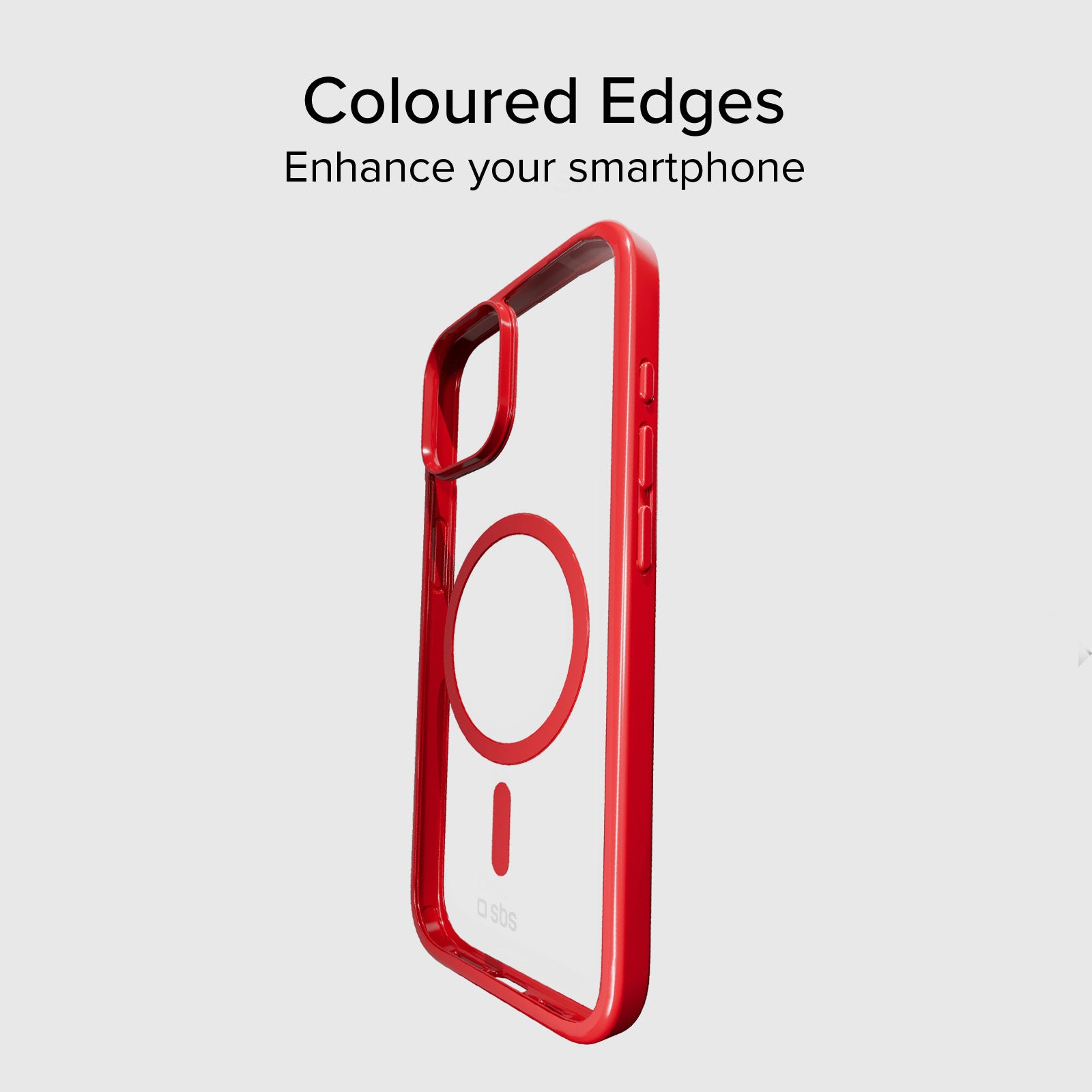 Cover for iPhone 15 with coloured edges compatible with MagSafe charging