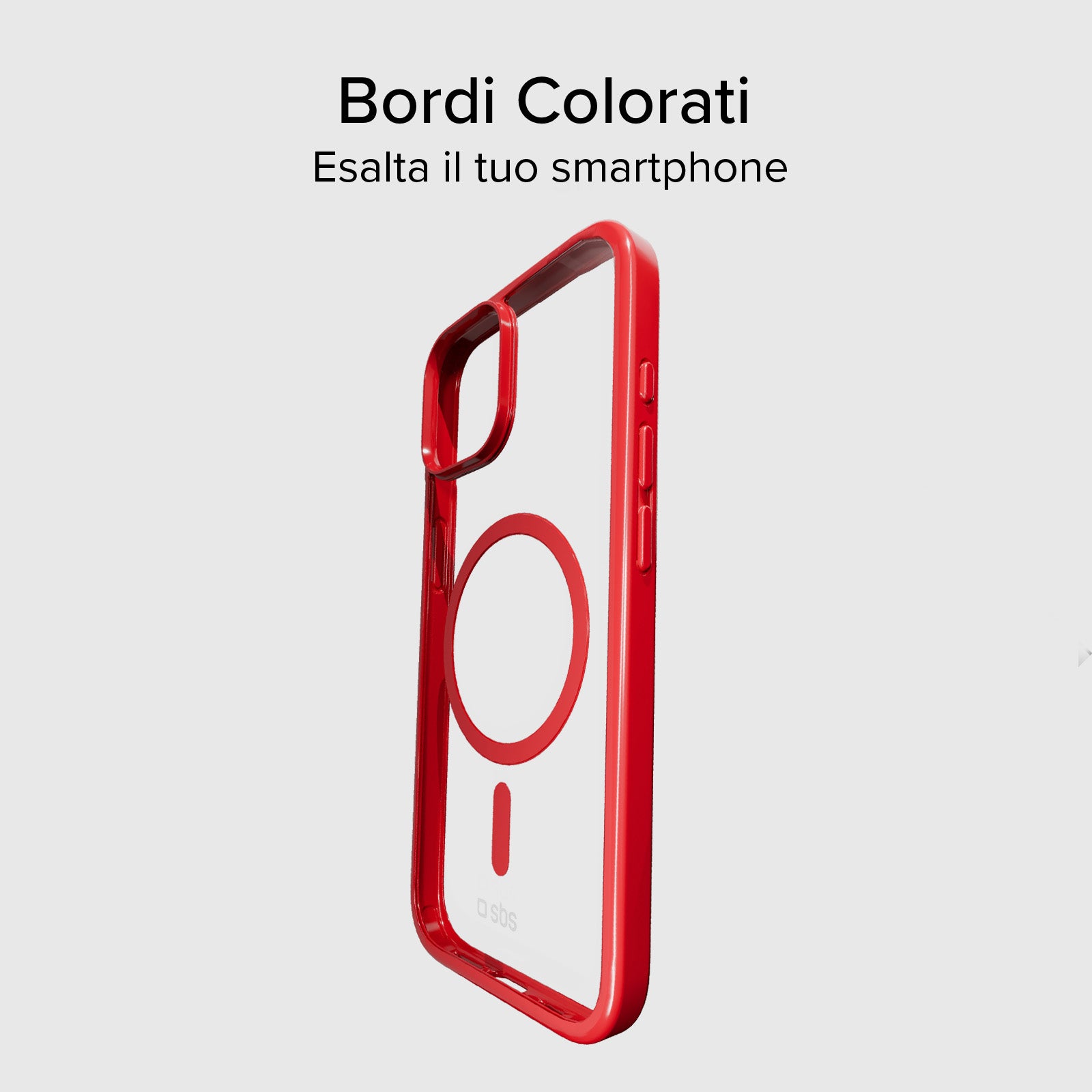 Cover for iPhone 15 with coloured edges compatible with MagSafe charging
