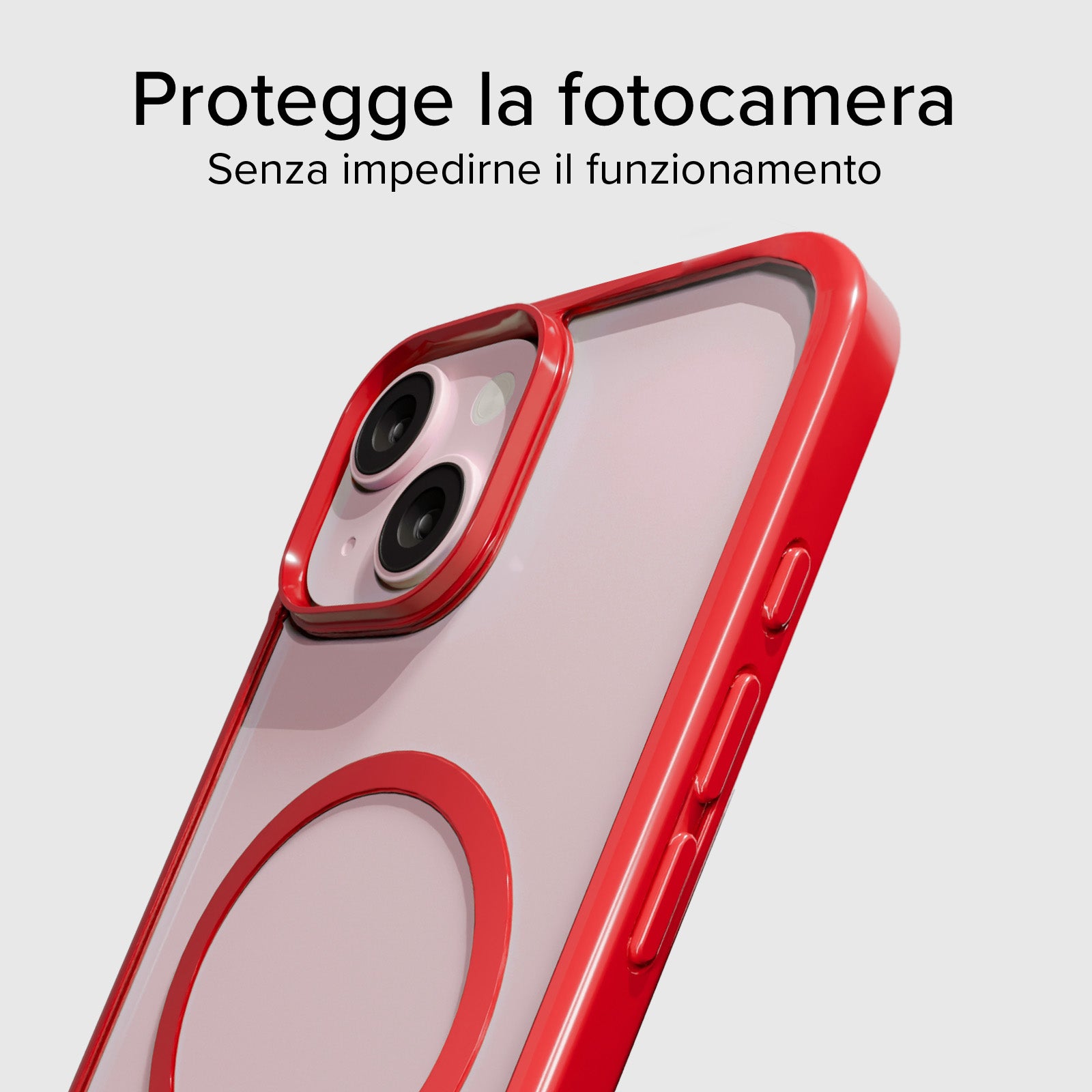 Cover per iPhone 15 con bordi colorati compatibile con ricarica MagSafe