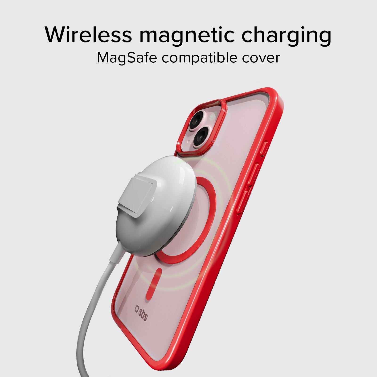 Cover for iPhone 15 with coloured edges compatible with MagSafe charging