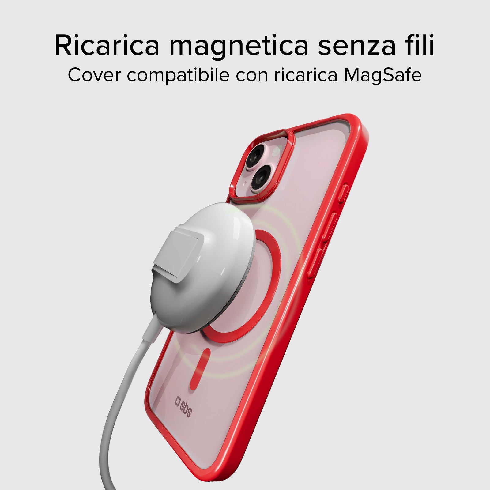 Cover for iPhone 15 with coloured edges compatible with MagSafe charging