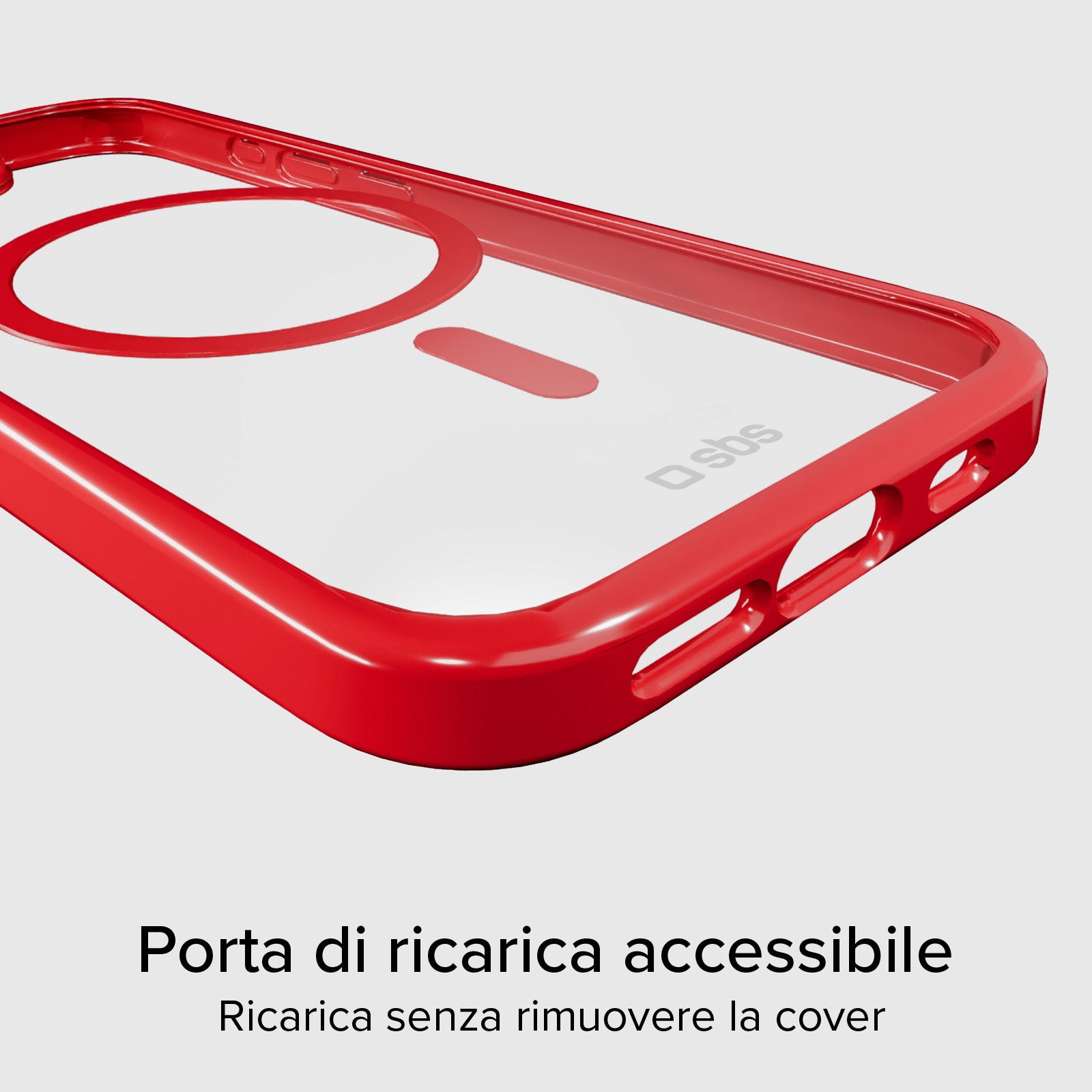 Cover for iPhone 15 with coloured edges compatible with MagSafe charging