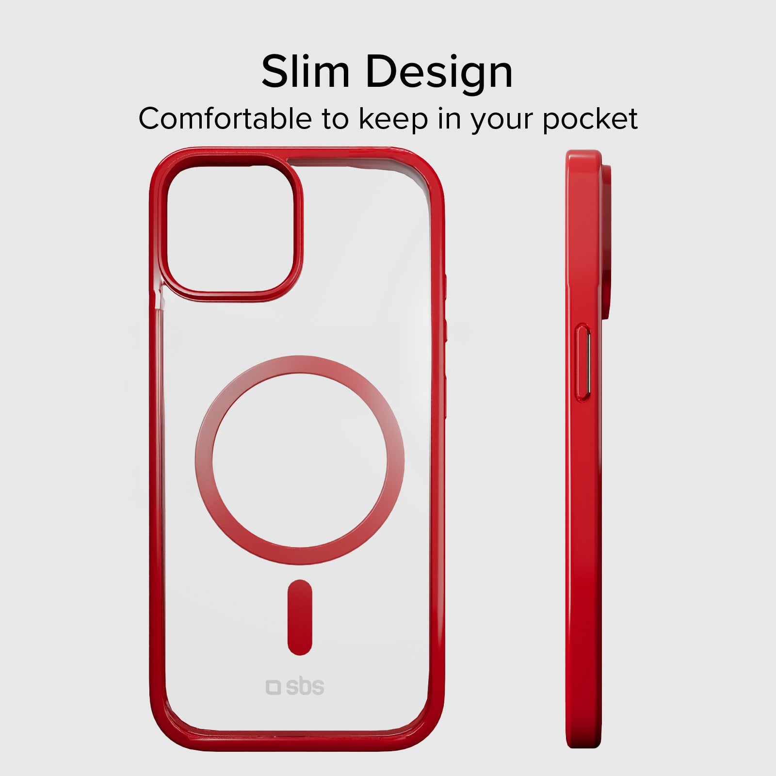 Cover for iPhone 15 with coloured edges compatible with MagSafe charging