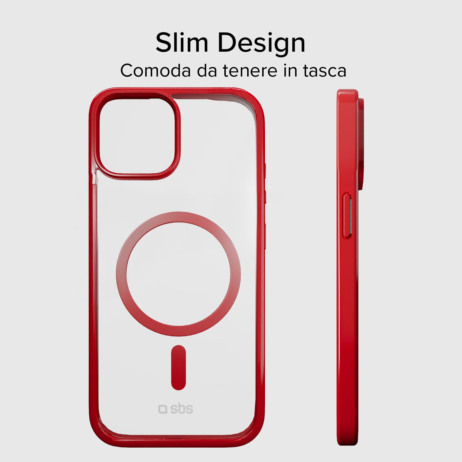 Cover for iPhone 15 with coloured edges compatible with MagSafe charging