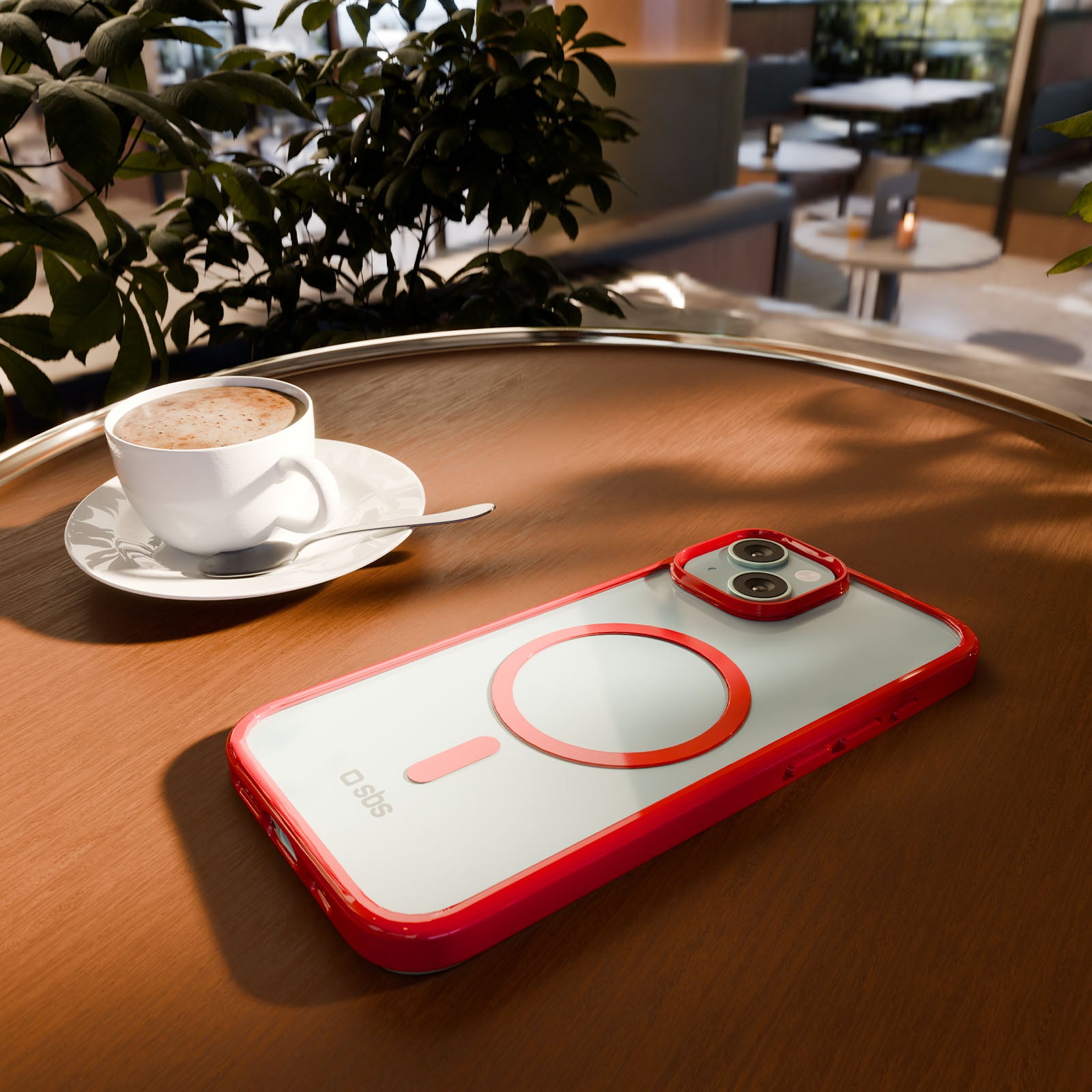 Cover for iPhone 15 with coloured edges compatible with MagSafe charging