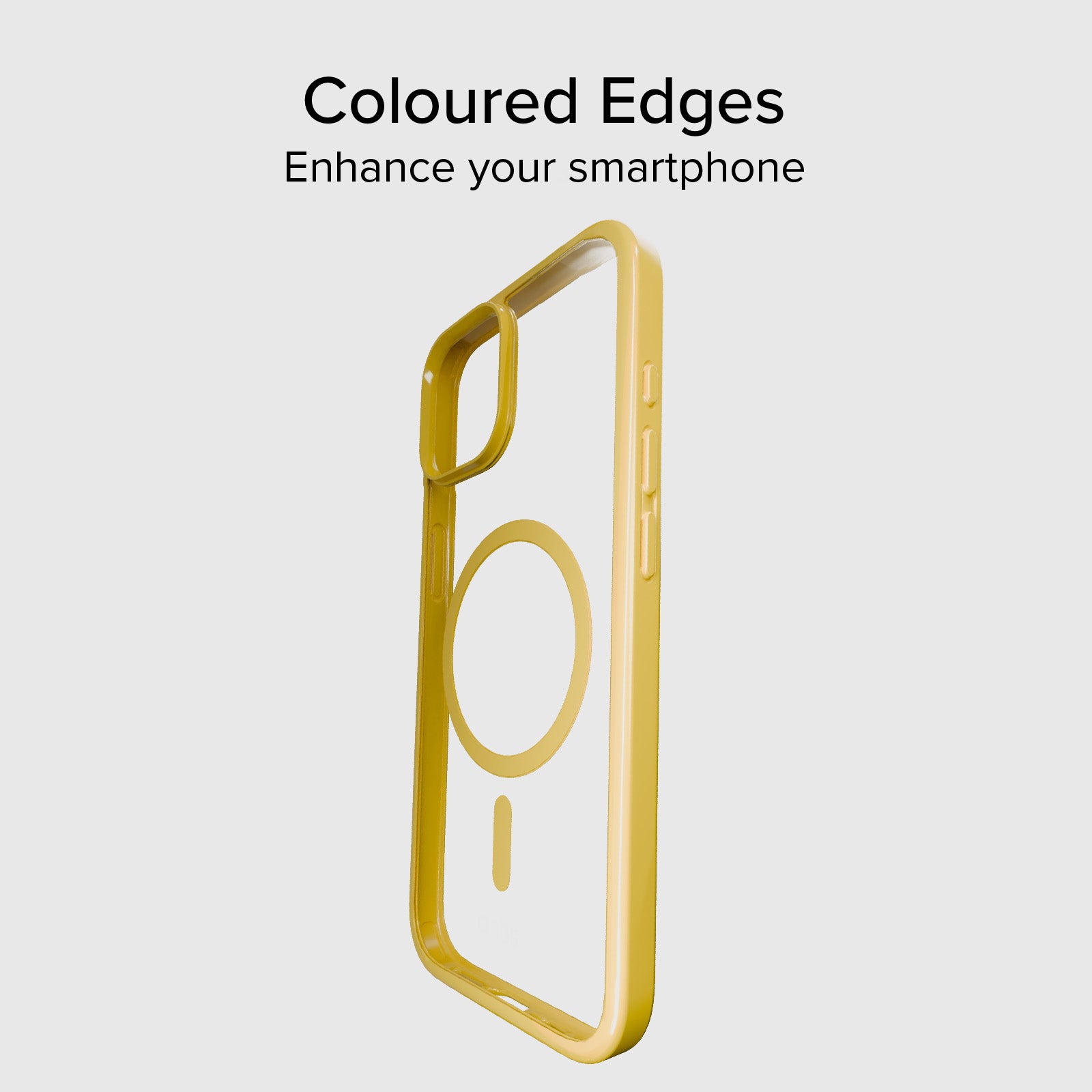 Cover for iPhone 15 with coloured edges compatible with MagSafe charging
