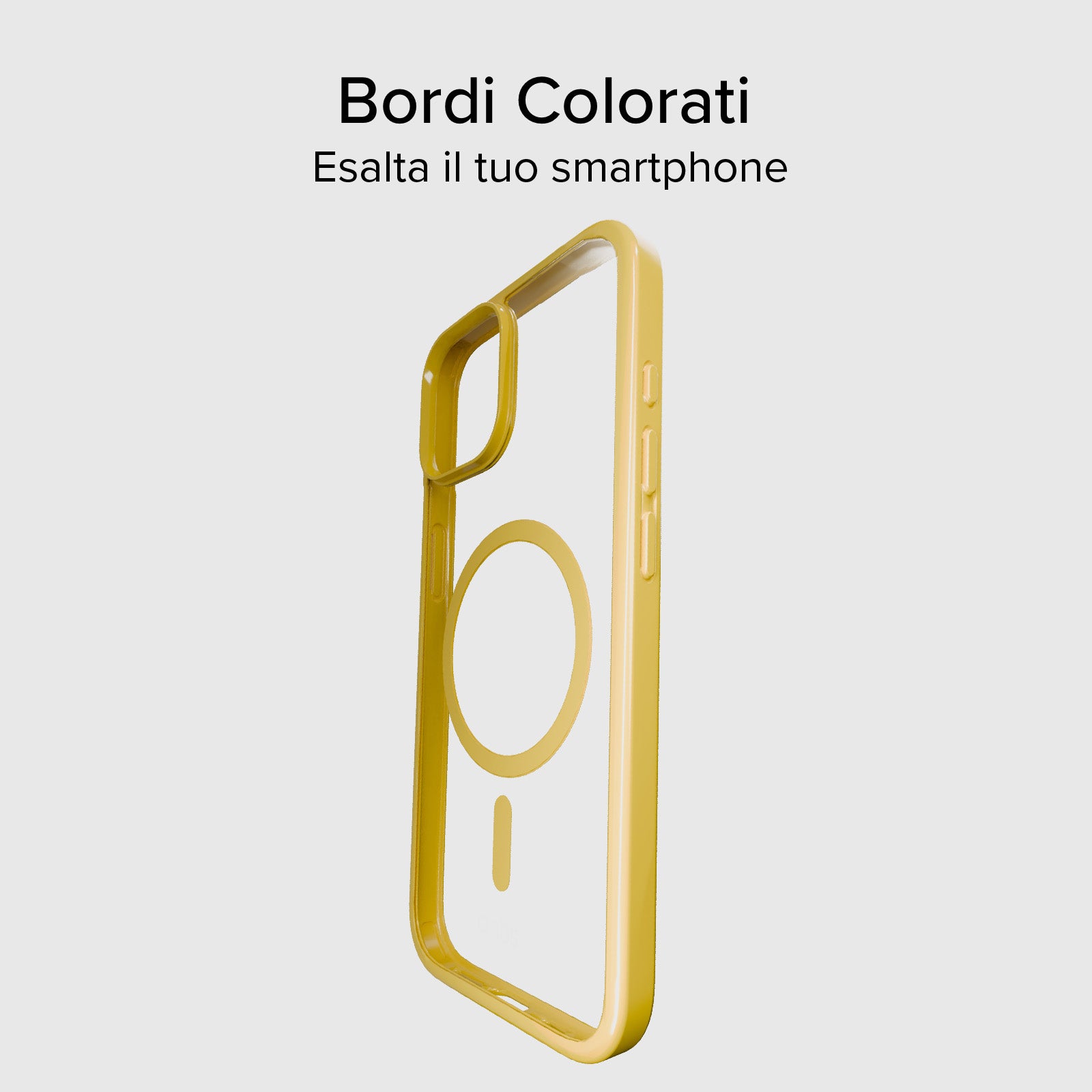 Cover per iPhone 15 con bordi colorati compatibile con ricarica MagSafe