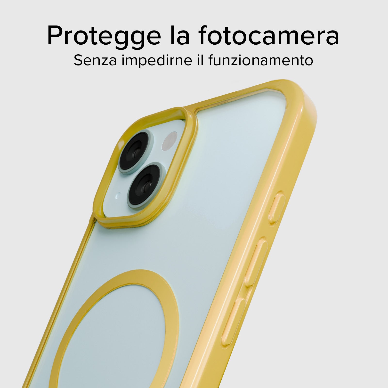 Cover per iPhone 15 con bordi colorati compatibile con ricarica MagSafe