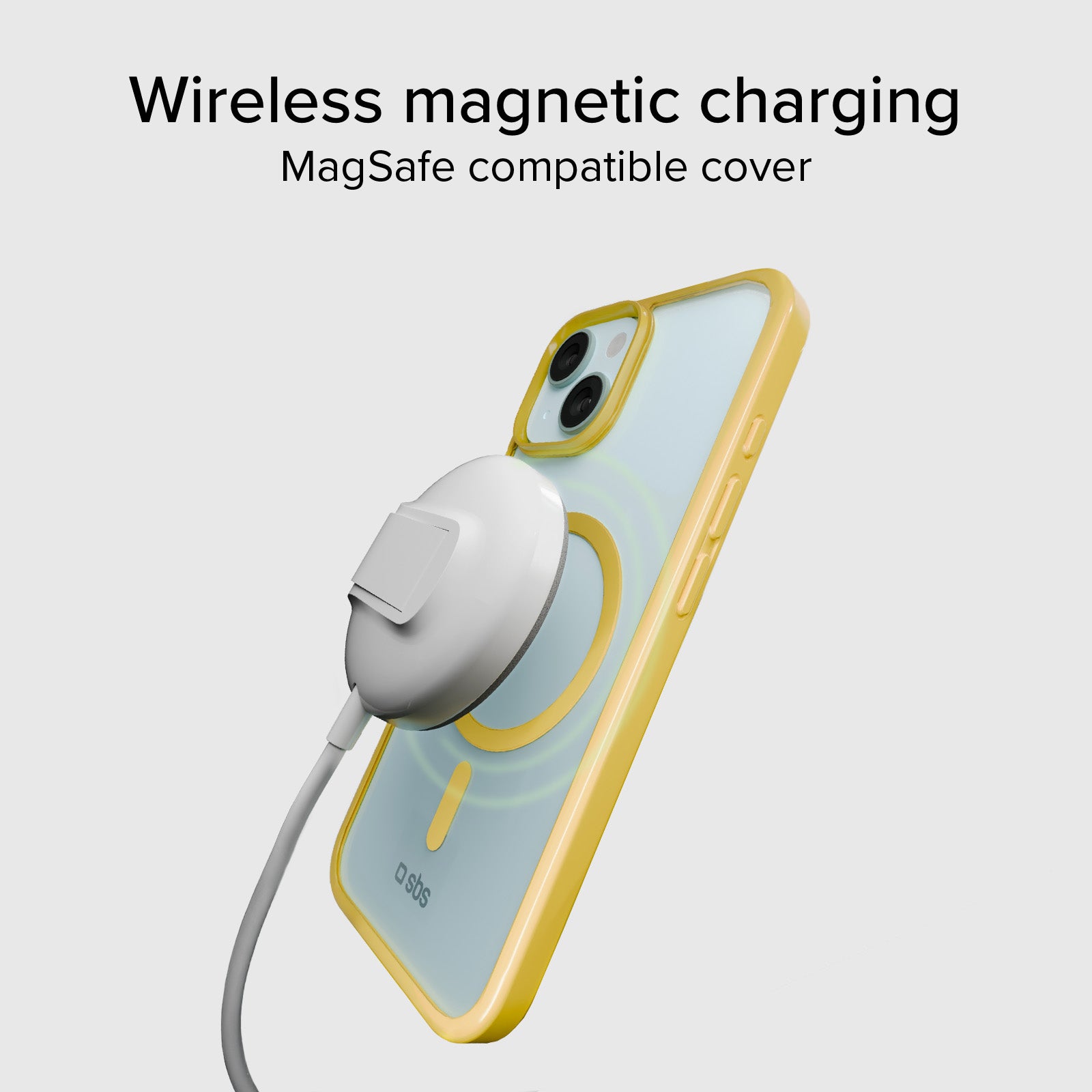 Cover for iPhone 15 with coloured edges compatible with MagSafe charging