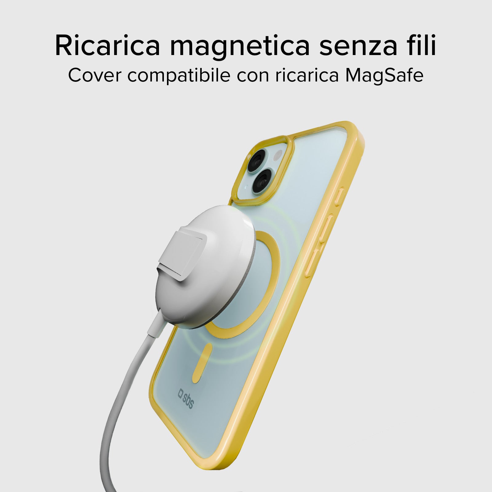 Cover for iPhone 15 with coloured edges compatible with MagSafe charging