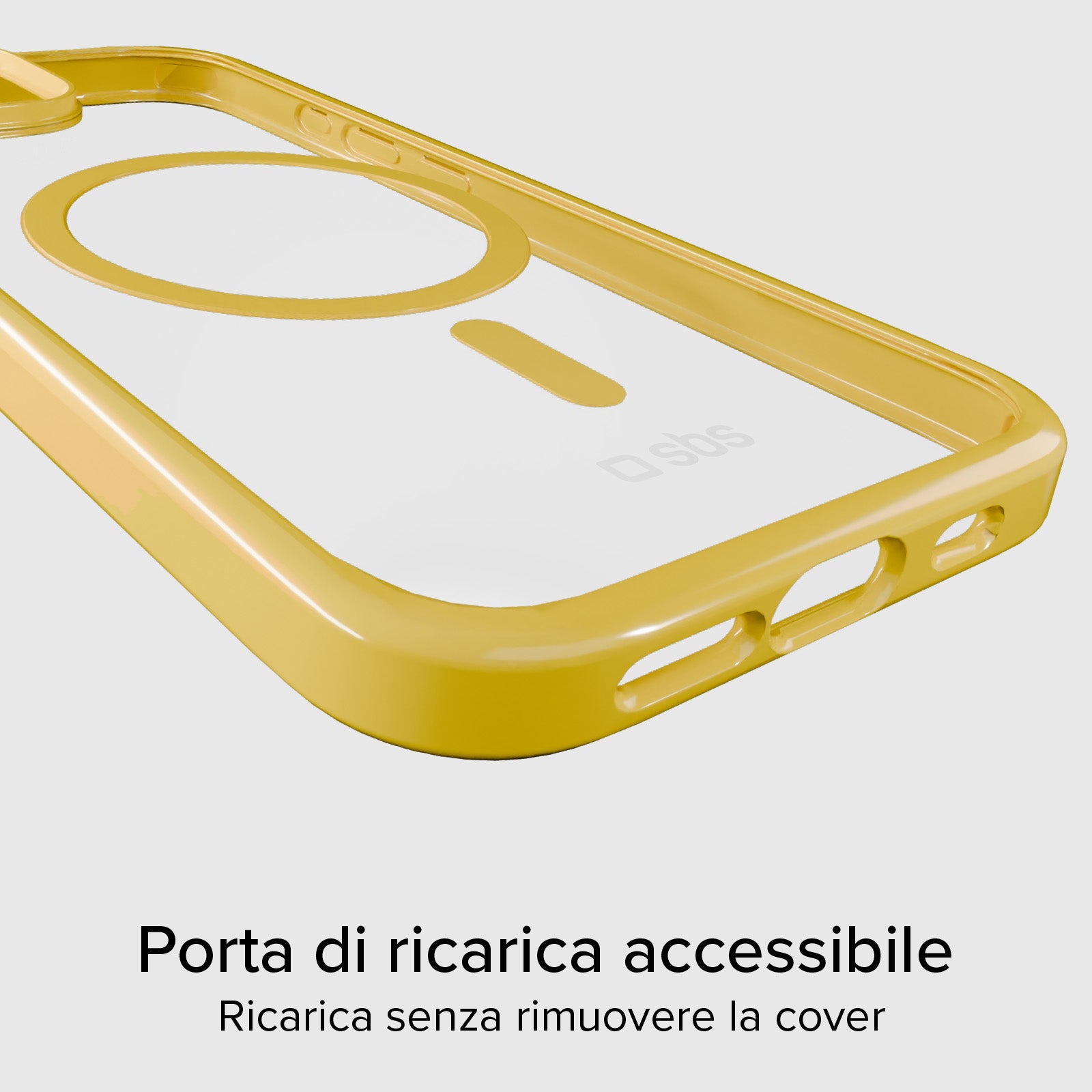 Cover for iPhone 15 with coloured edges compatible with MagSafe charging