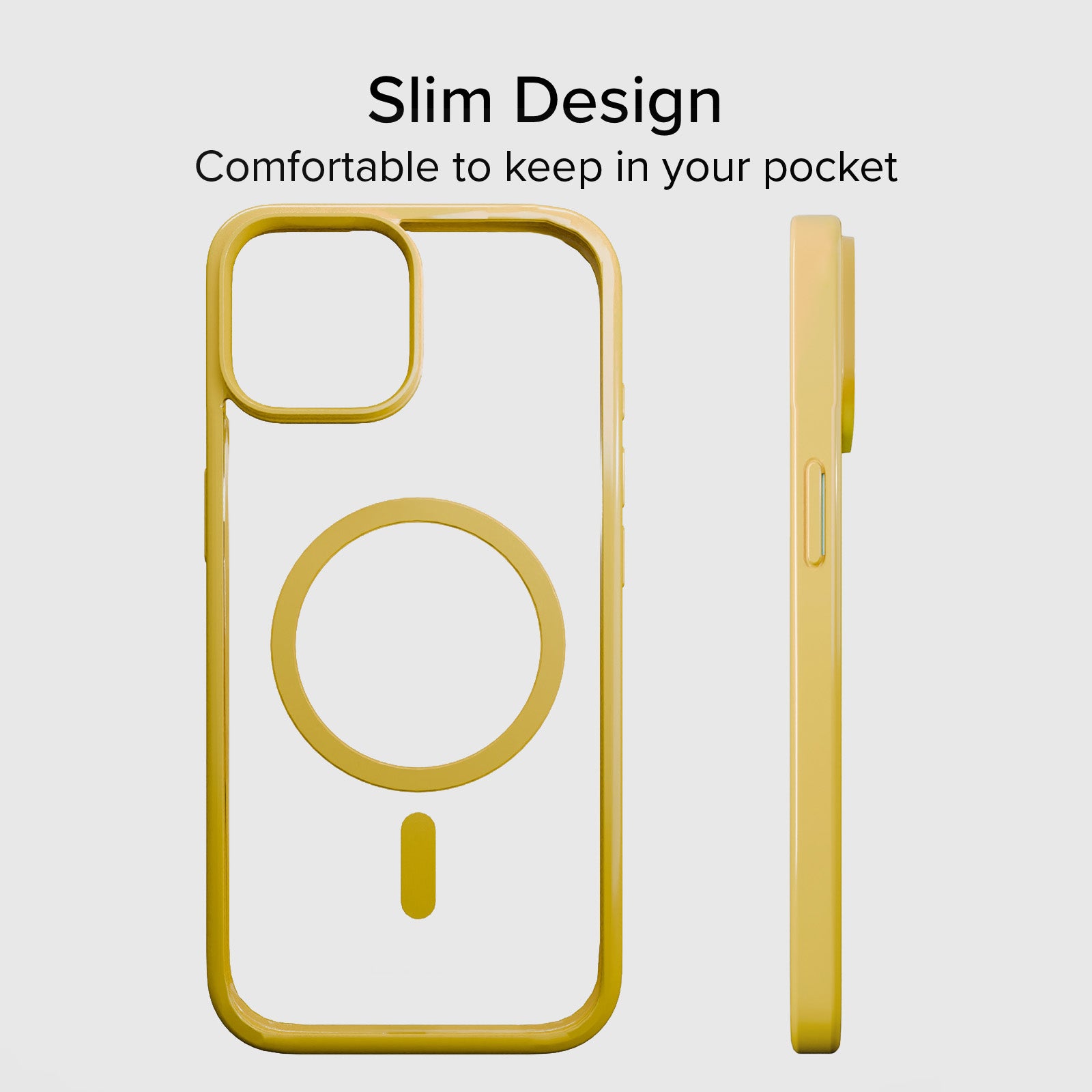 Cover for iPhone 15 with coloured edges compatible with MagSafe charging