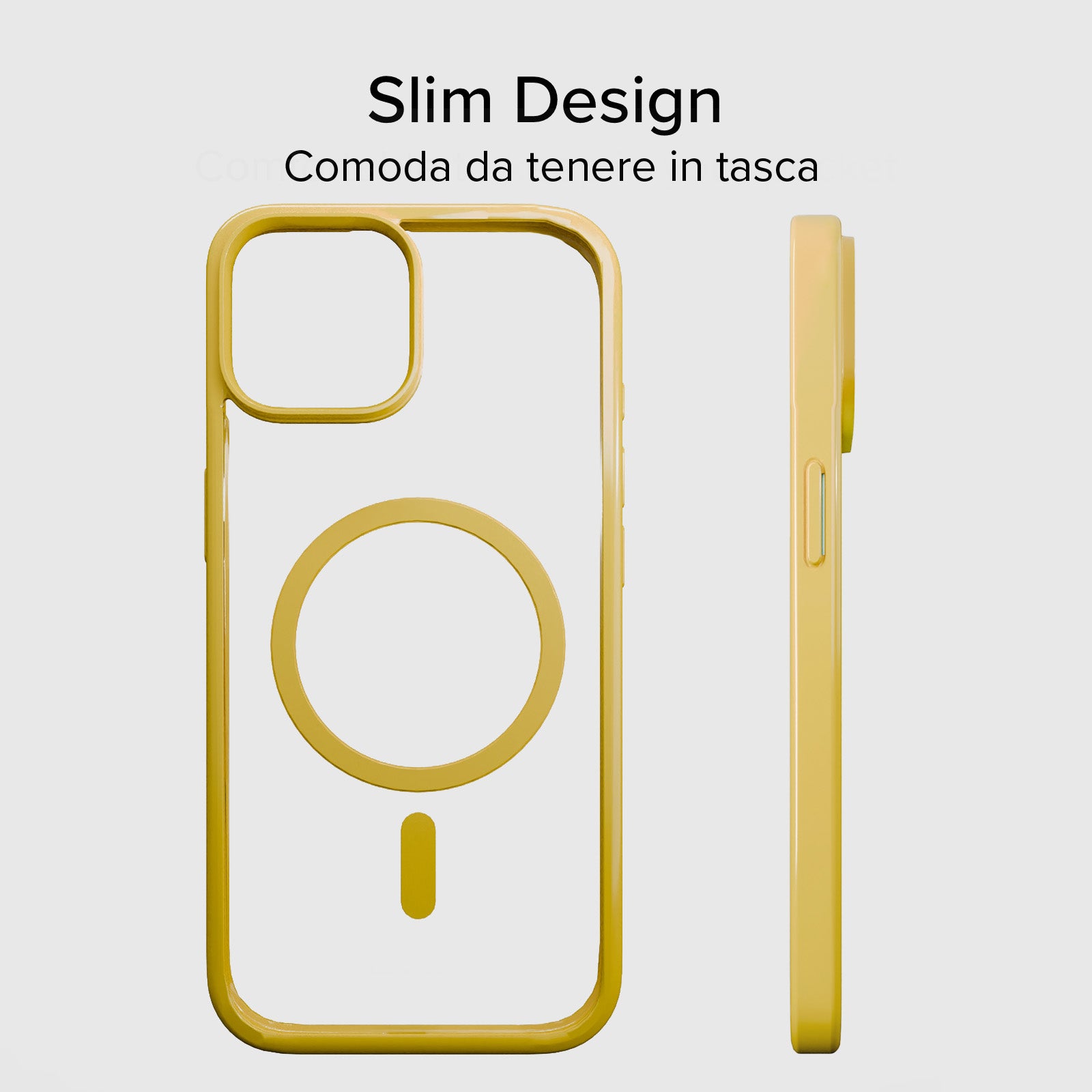 Cover for iPhone 15 with coloured edges compatible with MagSafe charging