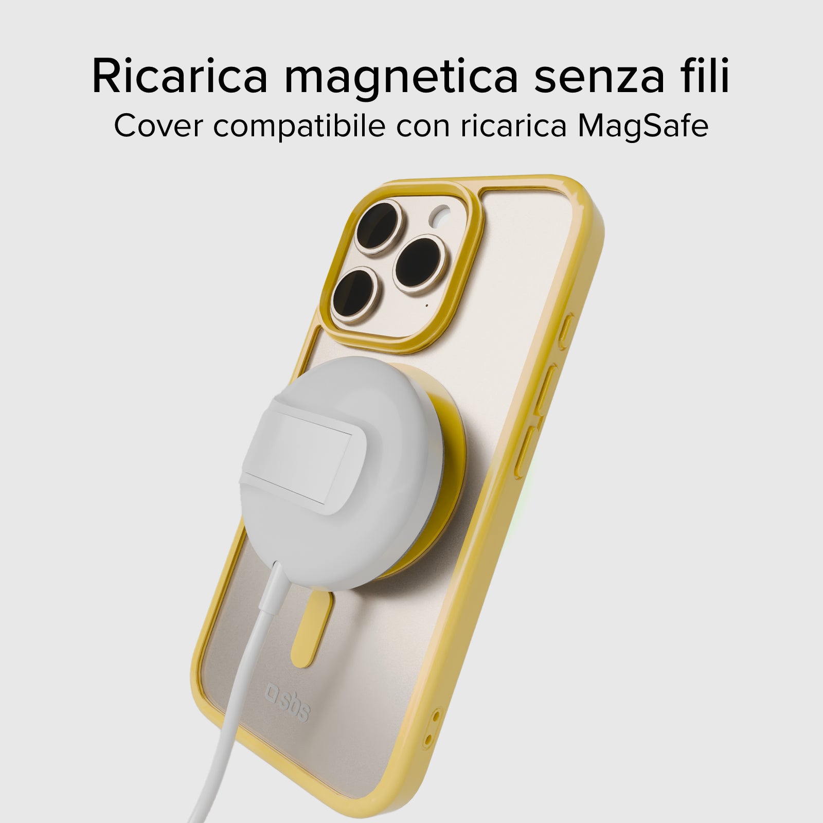 Cover for iPhone 16 Pro with coloured edges compatible with MagSafe charging