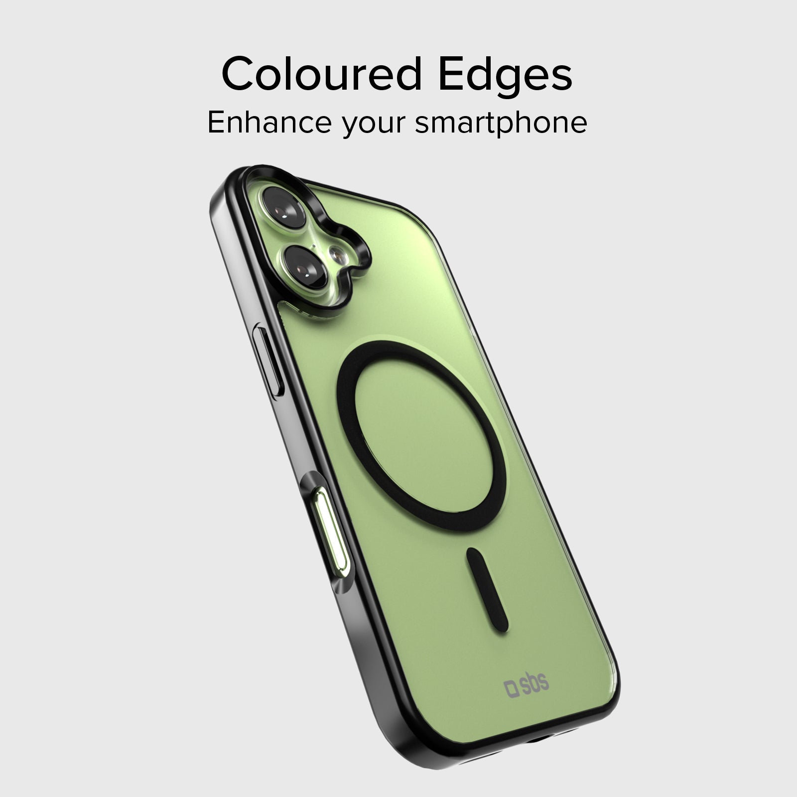 Cover per iPhone 17 con bordi colorati compatibile con ricarica MagSafe