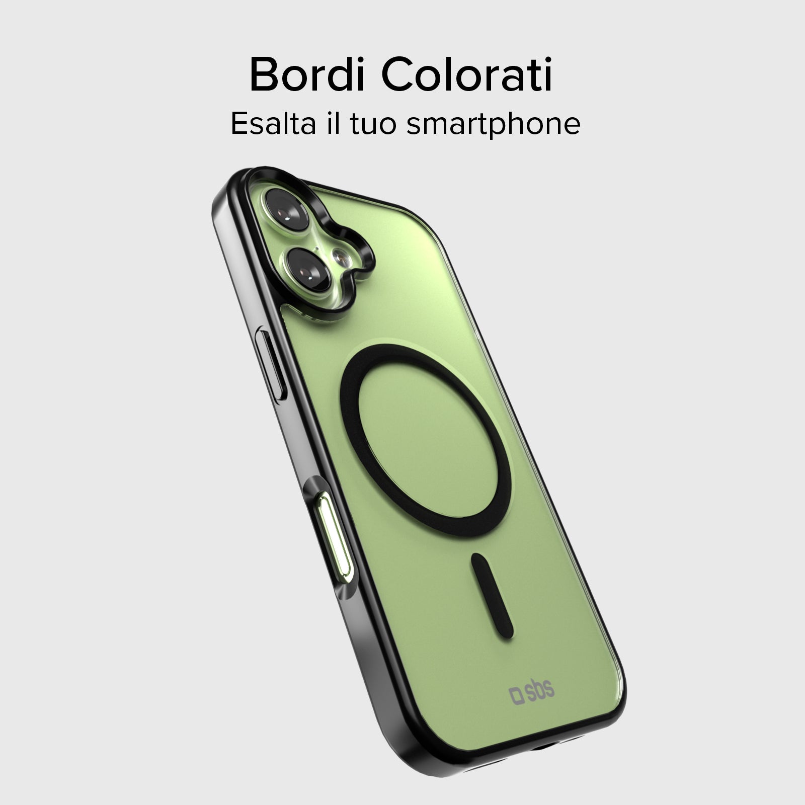 Cover per iPhone 17 con bordi colorati compatibile con ricarica MagSafe