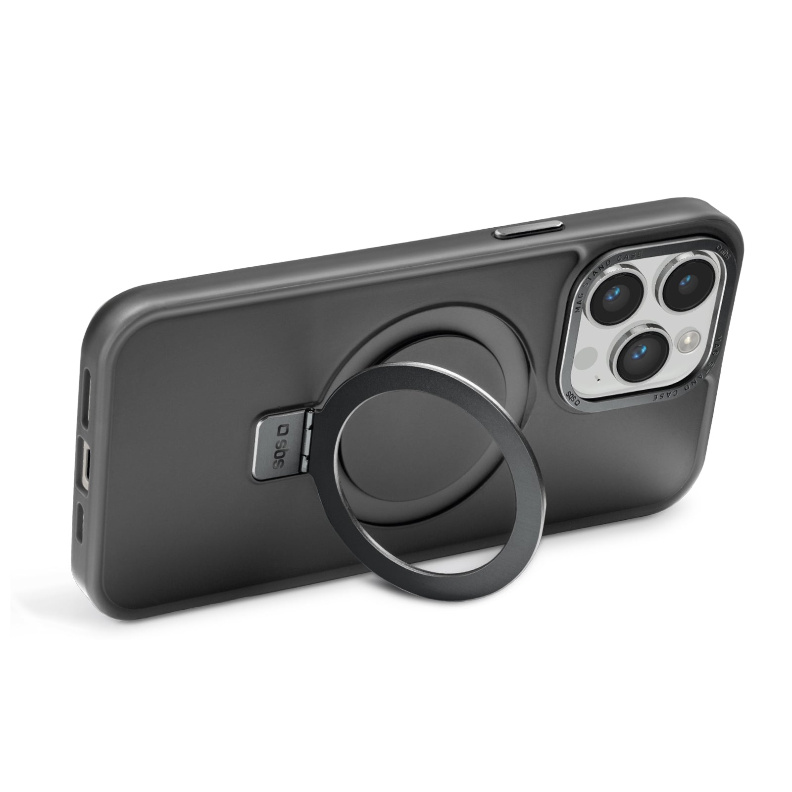Cover compatibile ricarica MagSafe con anello stand per iPhone 14 Pro Max