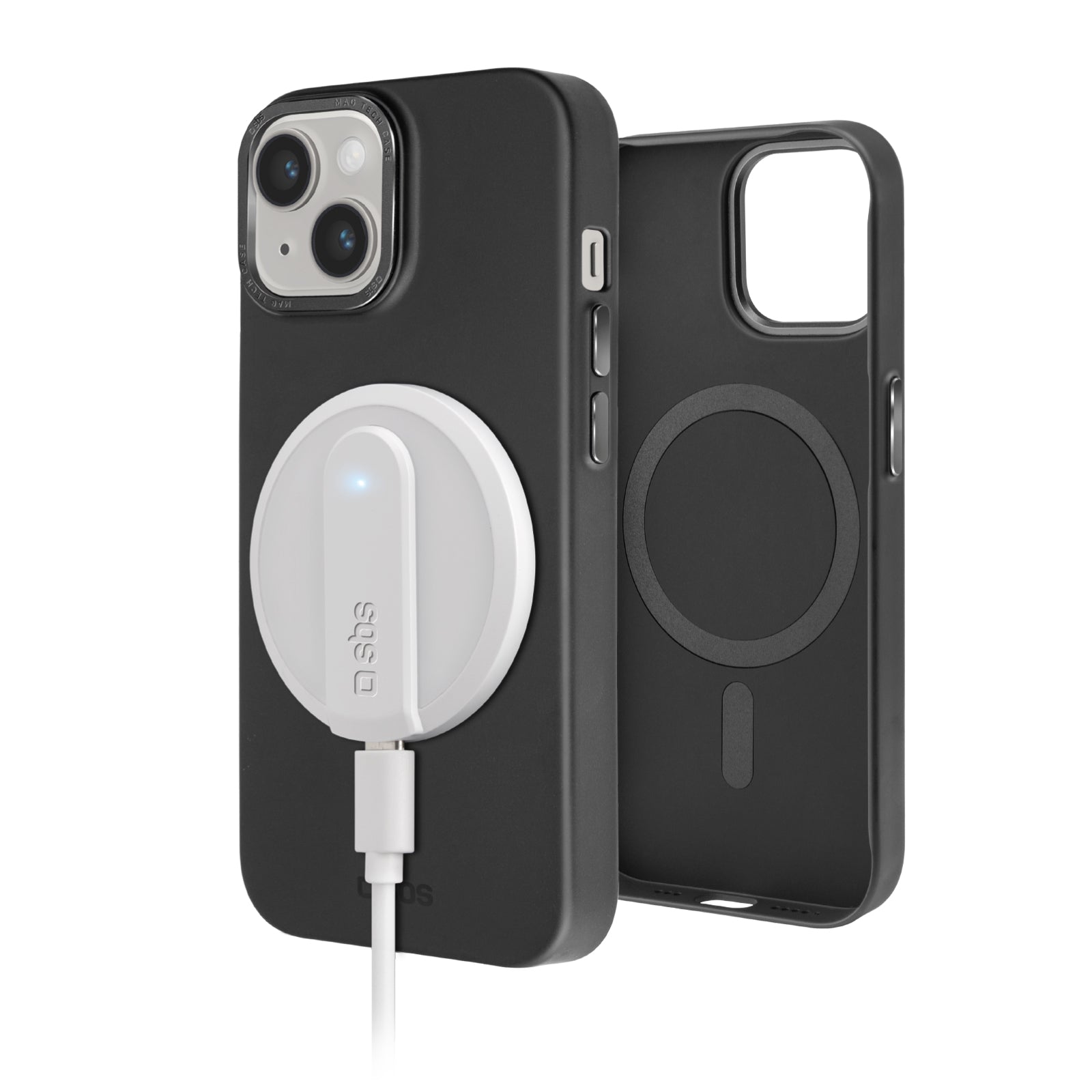 Cover compatibile ricarica MagSafe, foro fotocamera in metallo, iPhone 14/13