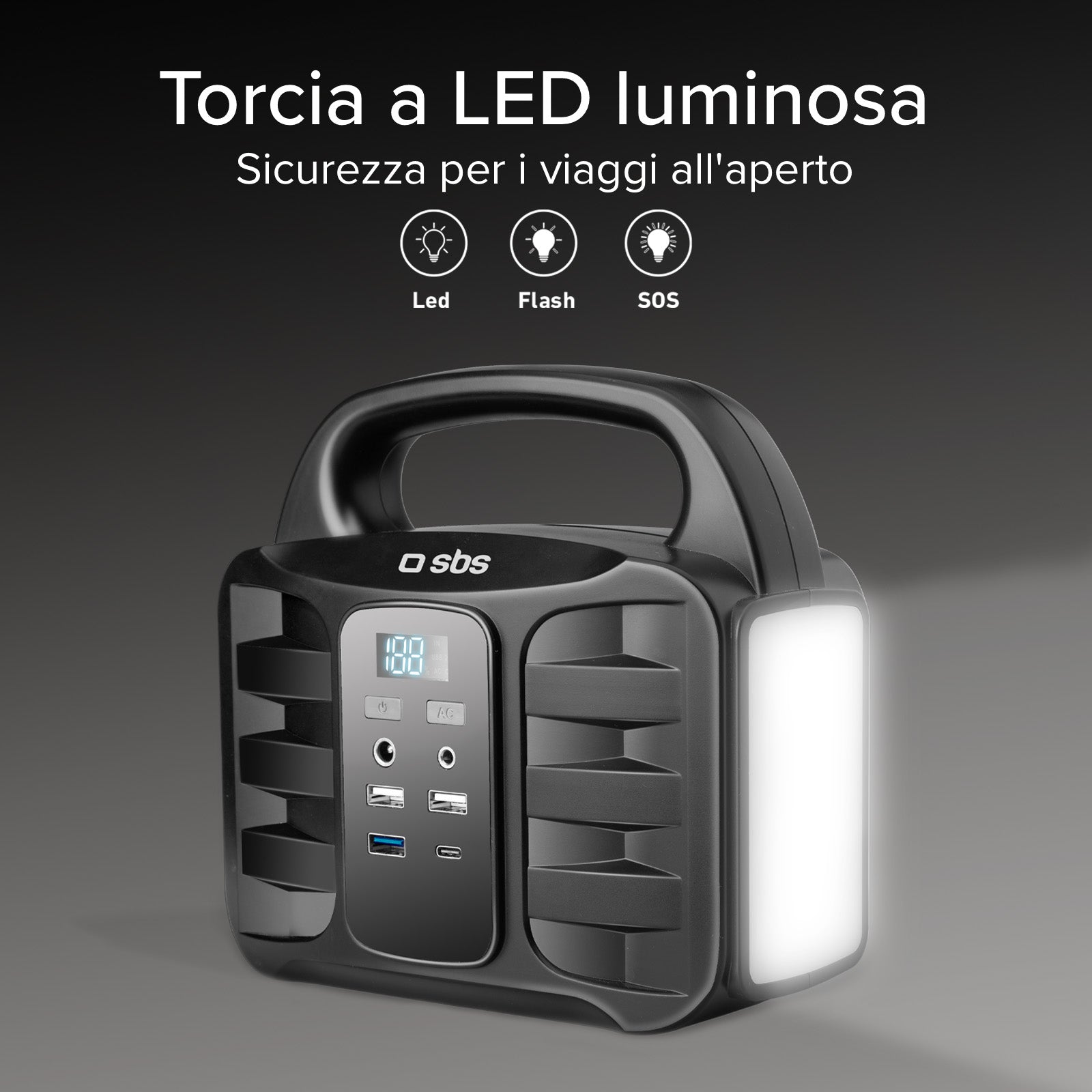 Stazione di ricarica portatile 150 Watt - con USB-A, USB-C, presa AC, presa DC