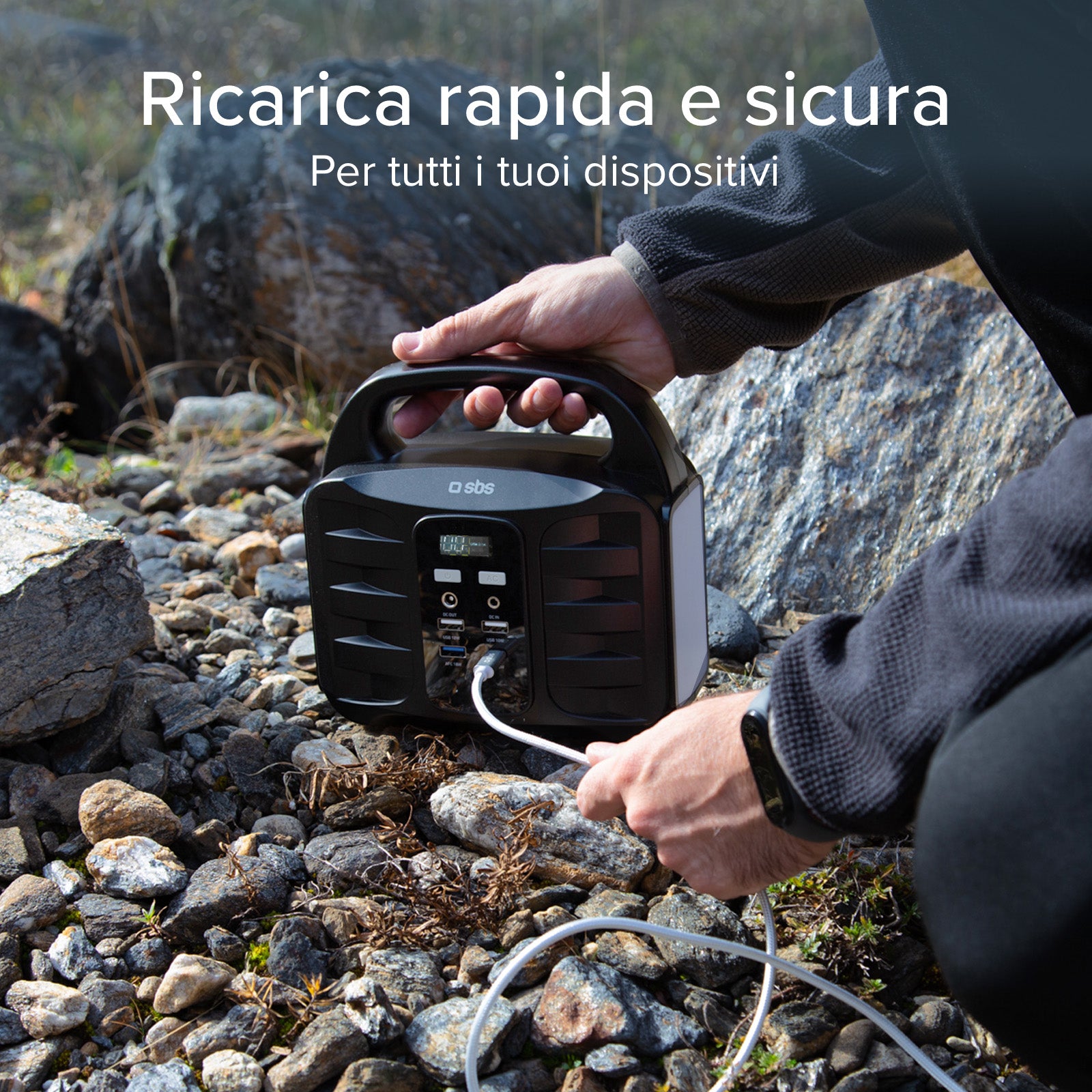 Stazione di ricarica portatile 150 Watt - con USB-A, USB-C, presa AC, presa DC