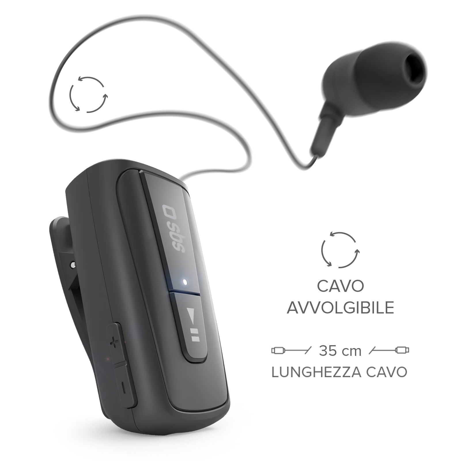 Schnurloses Headset mit Rollenclip