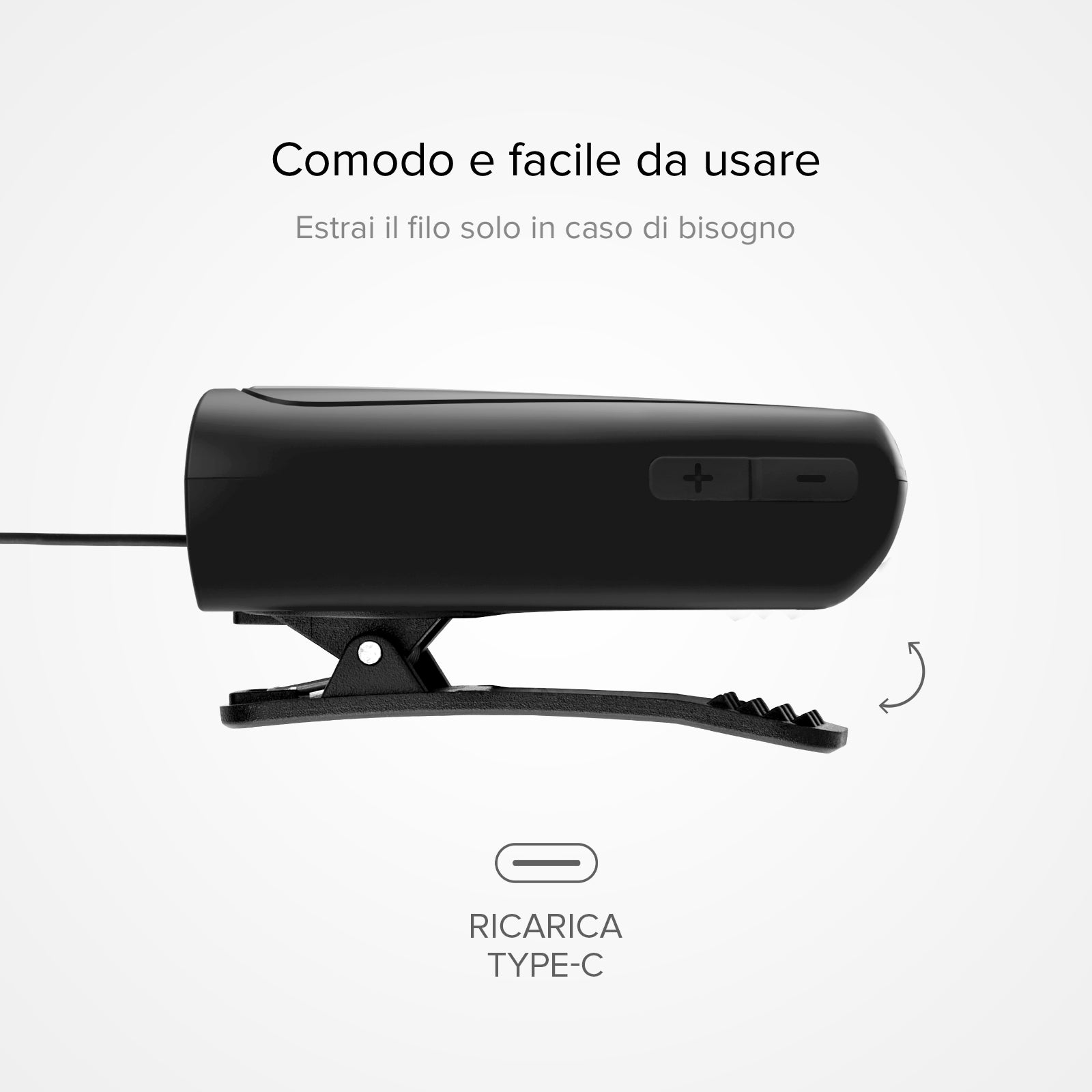 Oreillette sans fil avec clip rétractable