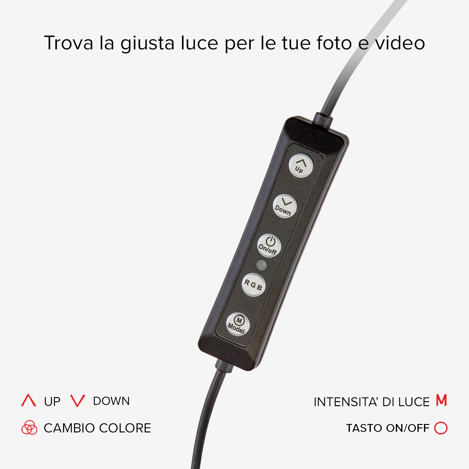 Anello LED multicolor con treppiede per video e foto