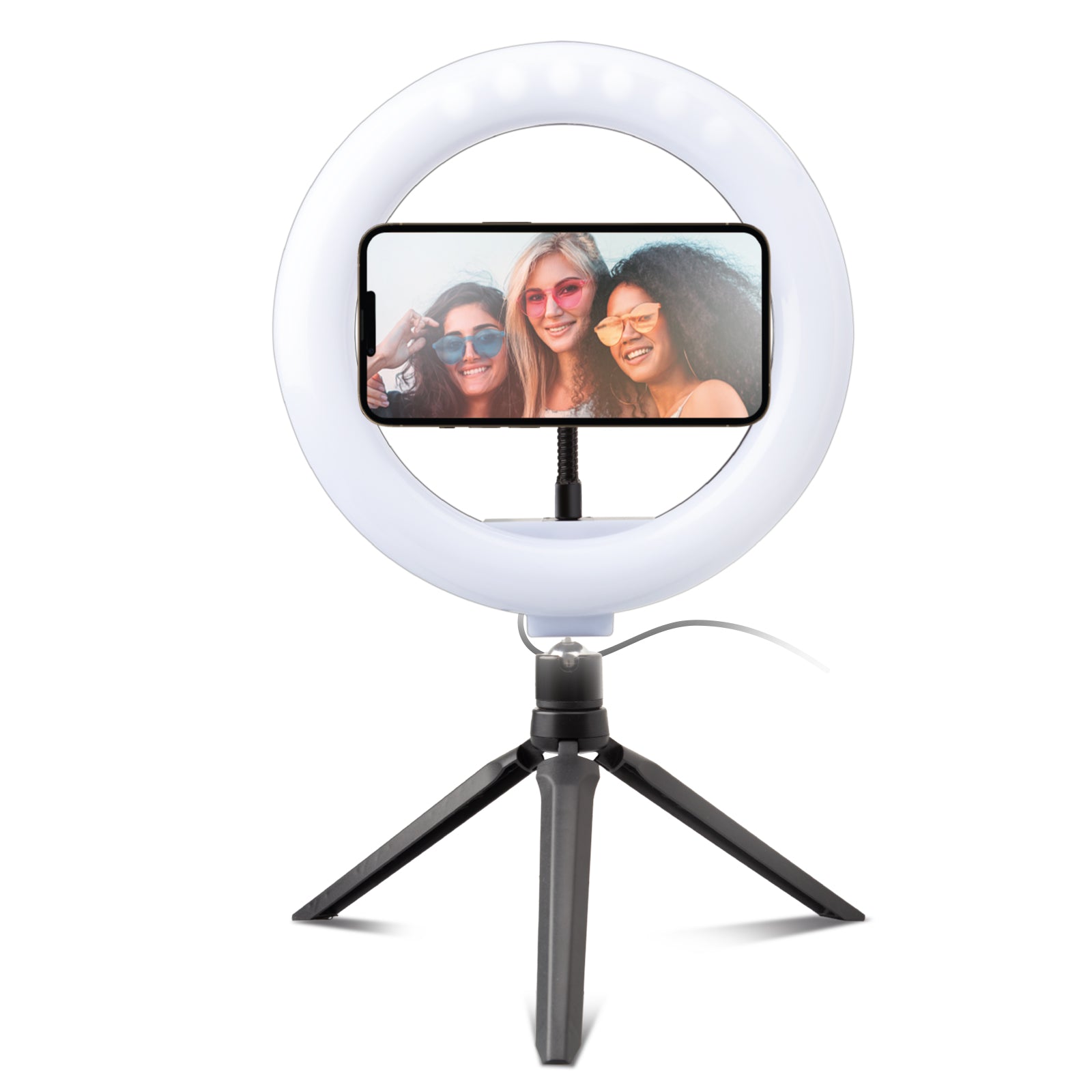 Anello LED con treppiede per video e foto