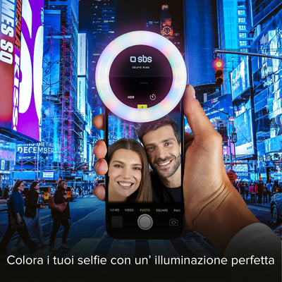 Anello LED universale multicolor con clip per video e foto