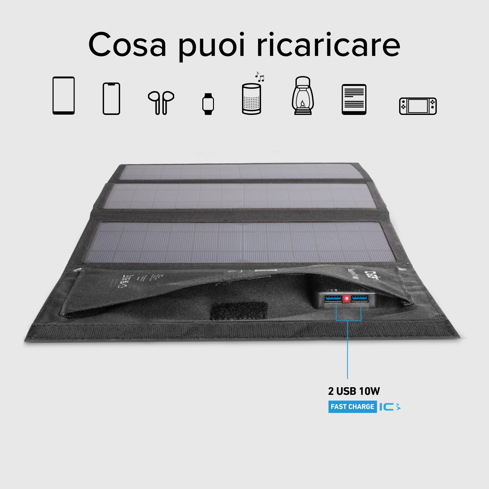 Chargeur solaire portatif 21 watts