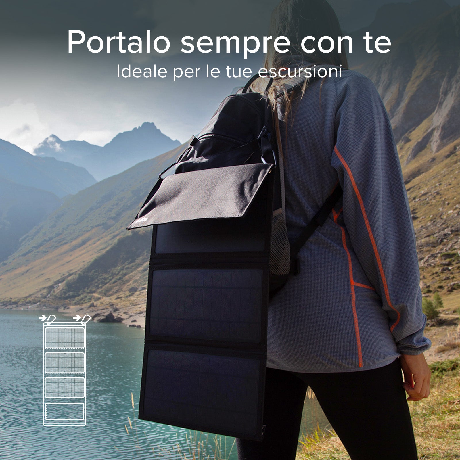 Chargeur solaire portatif 21 watts