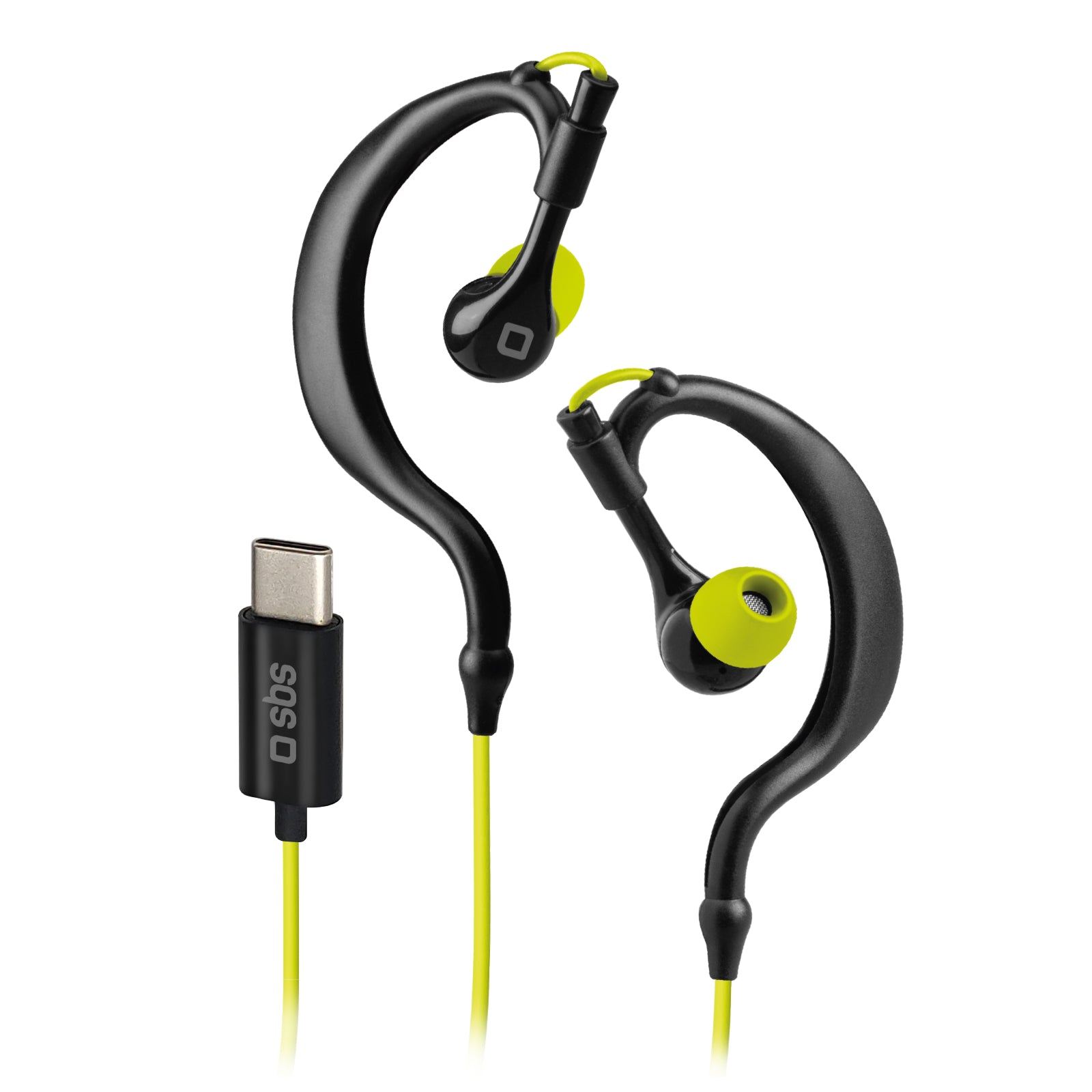 Auricolari sportivi water resistant IPX5 a filo con archetti e connettore USB-C