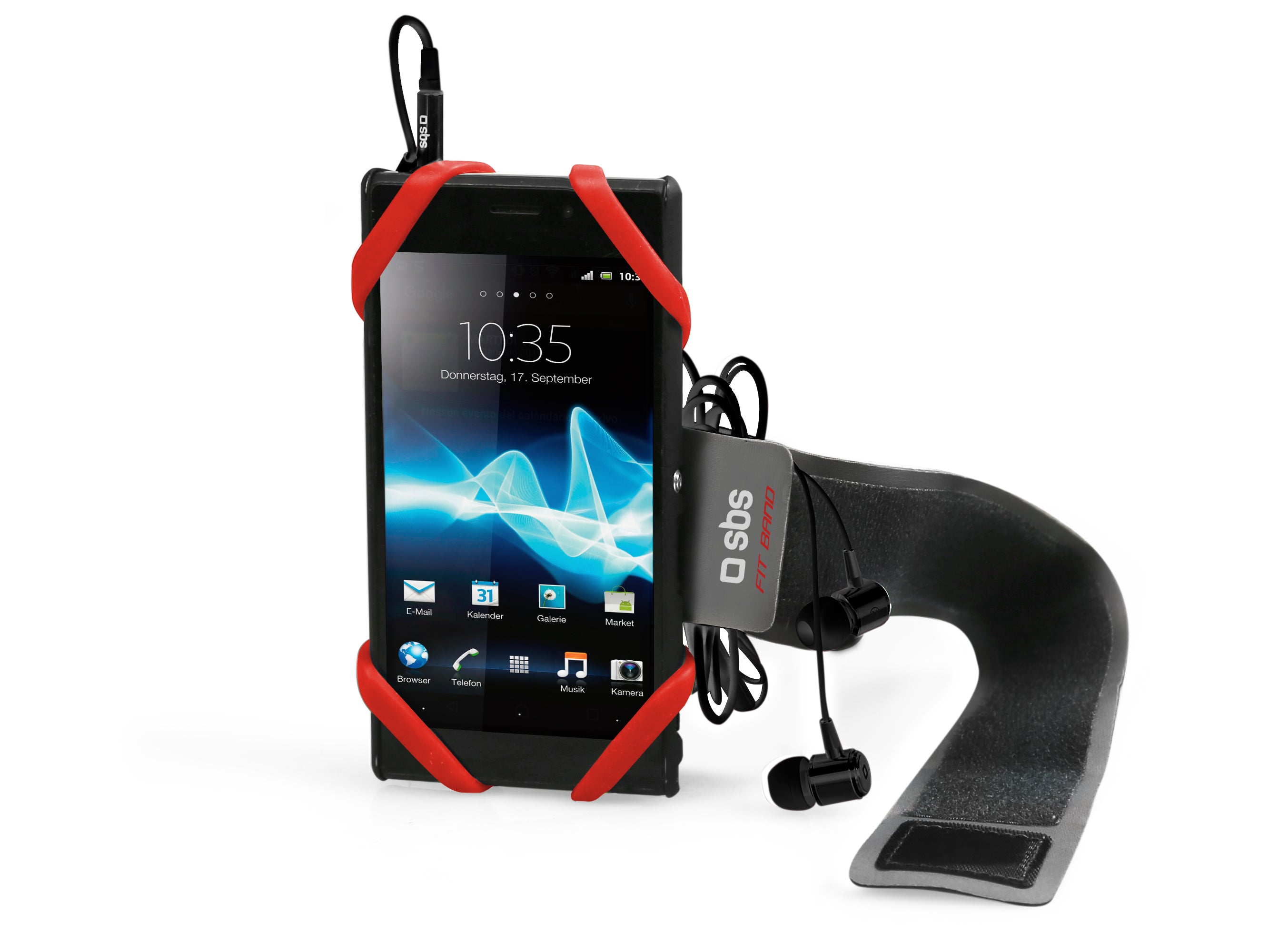 Universal arm band for smartphone from 4" to 6"