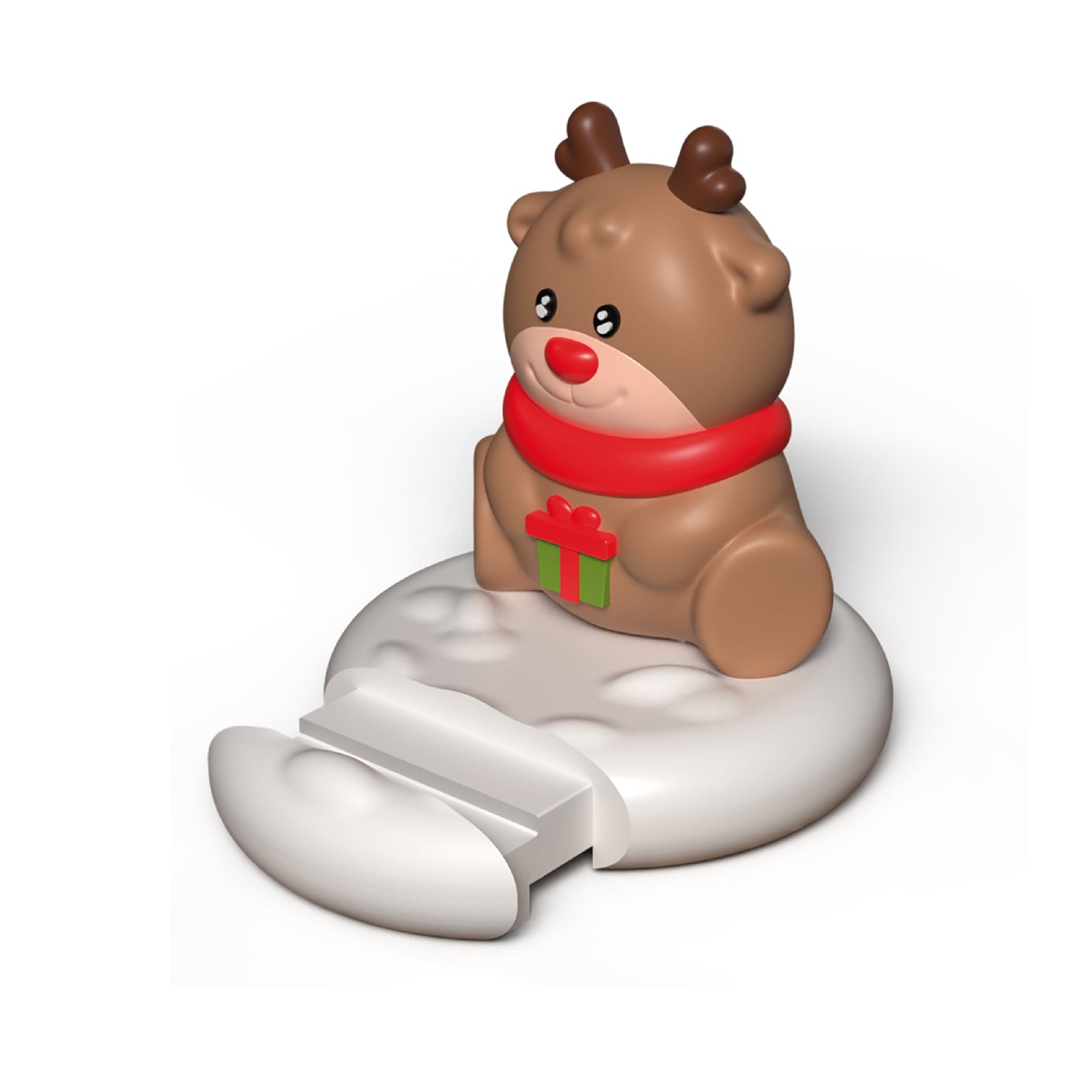 Mobile phone stand with sliding slot and Christmas reindeer design