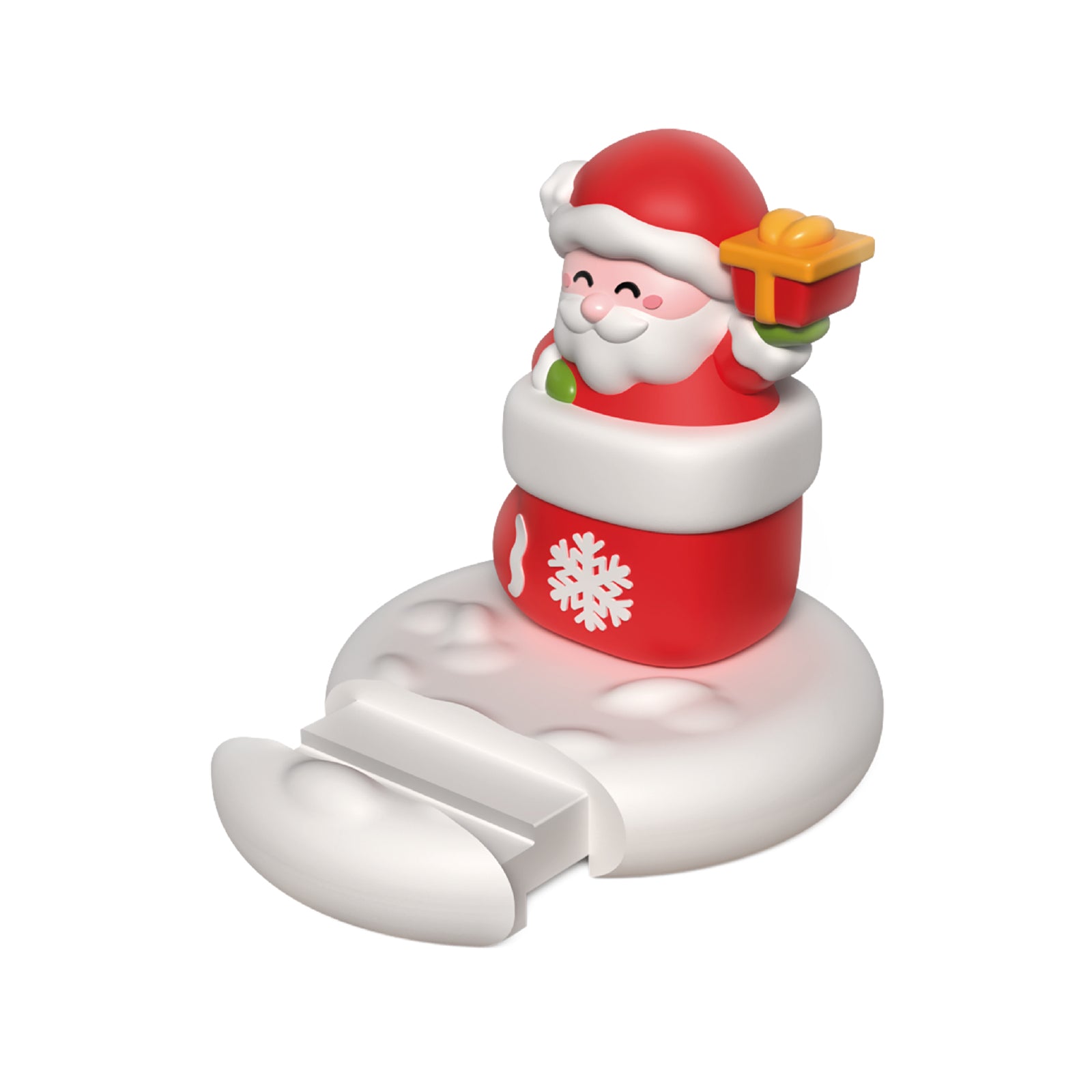 Portacellulare con alloggiamento scorrevole e design natalizio a forma di Babbo Natale