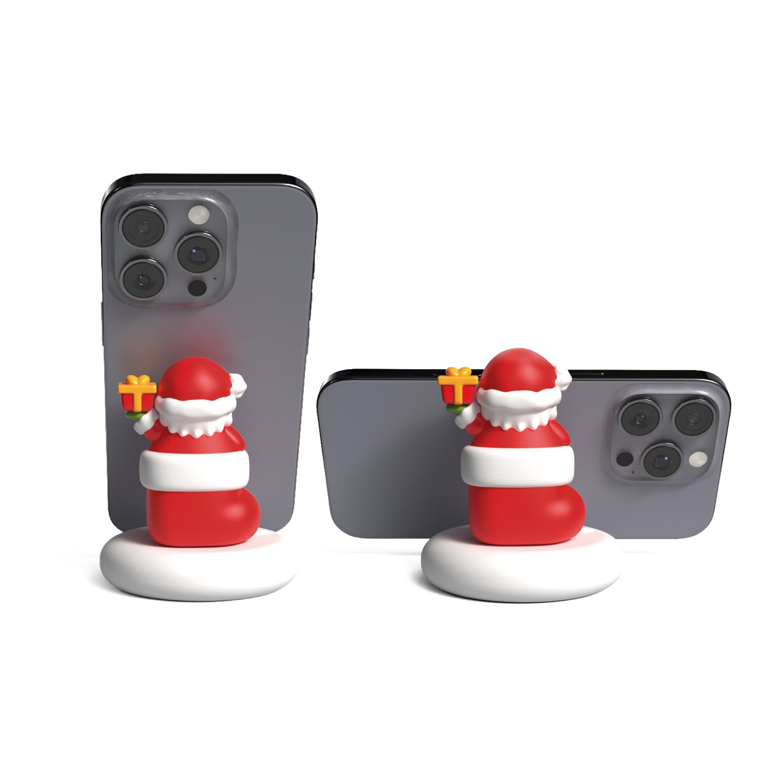 Portacellulare con alloggiamento scorrevole e design natalizio a forma di Babbo Natale