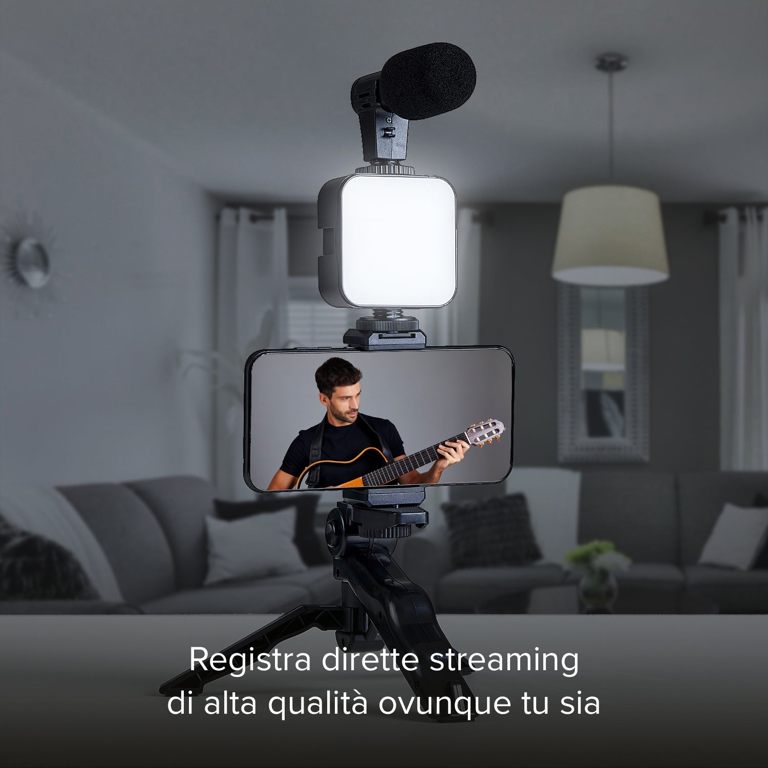 Kit Treppiede pocket con luce LED e microfono