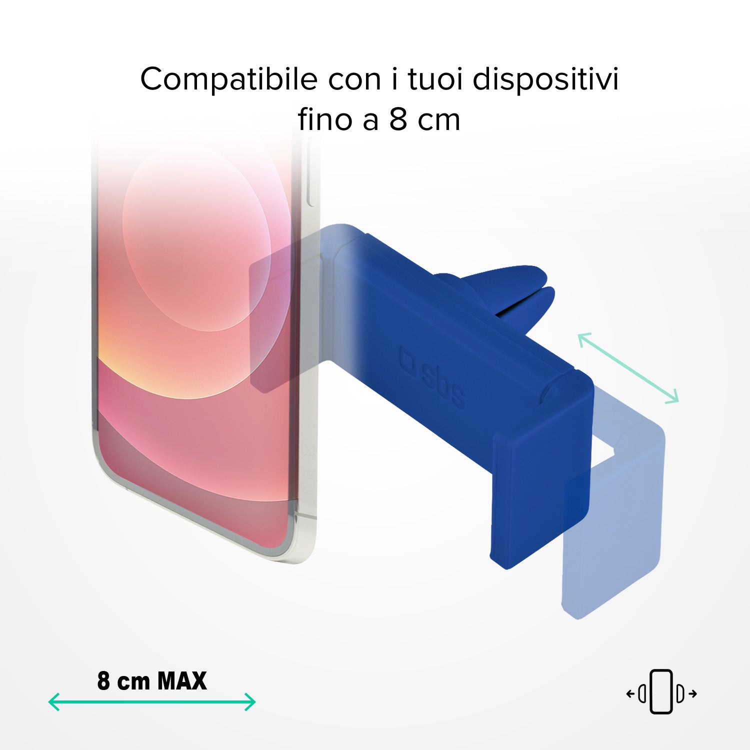 Support de voiture pour smartphones jusqu'à 80 mm