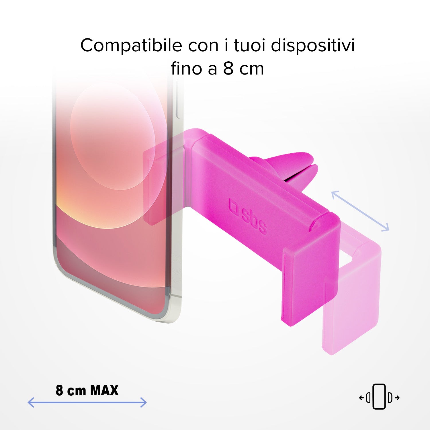 Support de voiture pour smartphones jusqu'à 80 mm